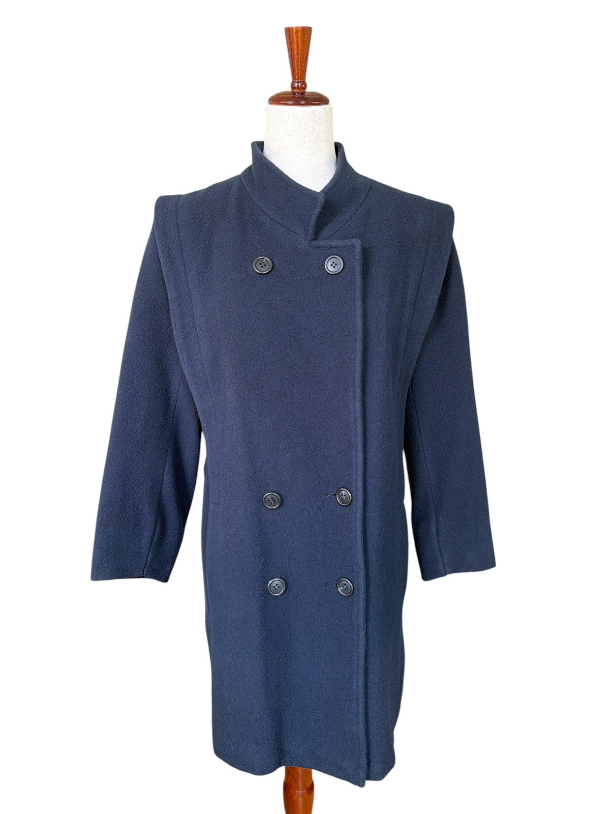 Vintage PRESTON & YORK Navy Blue Coat 100% Wool Forstman Size 12