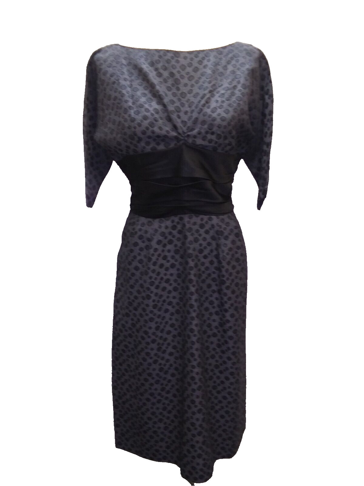 Vintage 1950’s Black & Gray Rayon Cocktail Wiggle Dress Size S/M