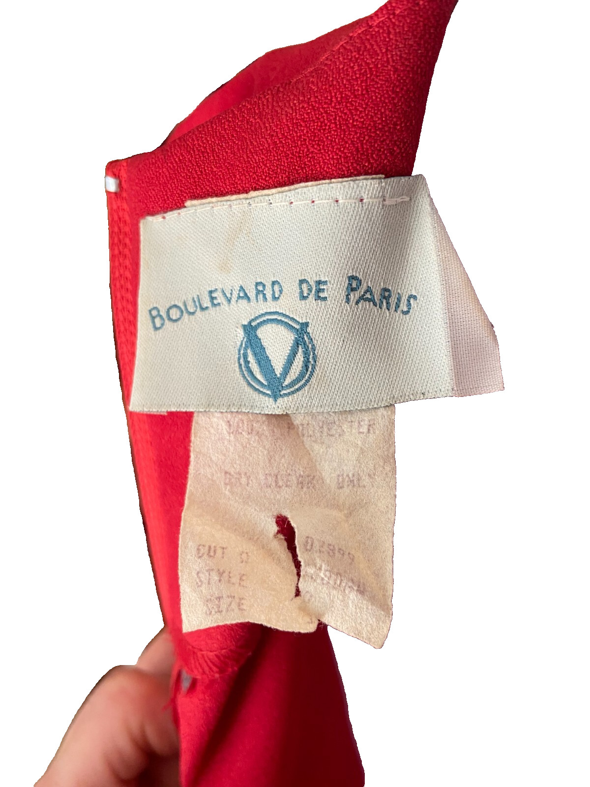 Vintage Boulevard de Paris Sleeveless Red Dress with attached belt