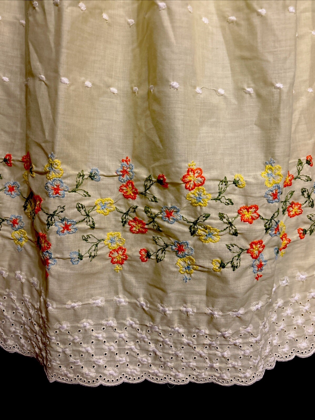 Vintage Nightgown Leonora M Yellow Lace Trim Sleeveless Embroidered Union Made
