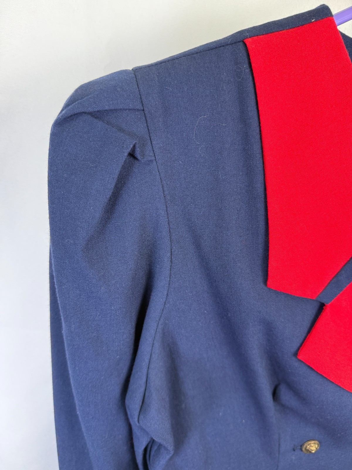 Vintage J.P. Angela Dallas Navy Red Nautical Sailor Dress Gold Buttons USA 8
