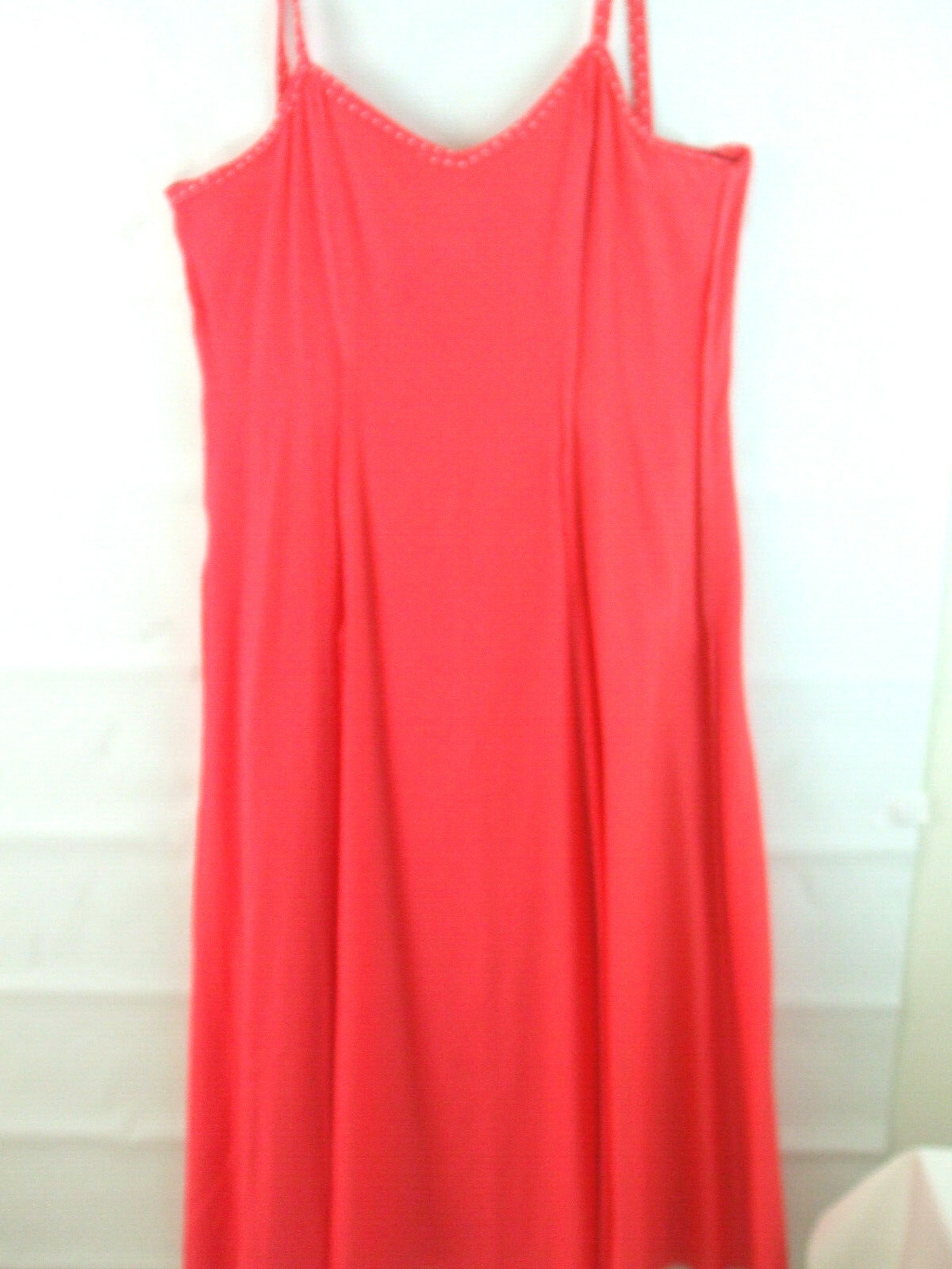 Vintage Women’s 8 Hand Made Strap Sundress Red White Dot Sleeveless Back Zipper