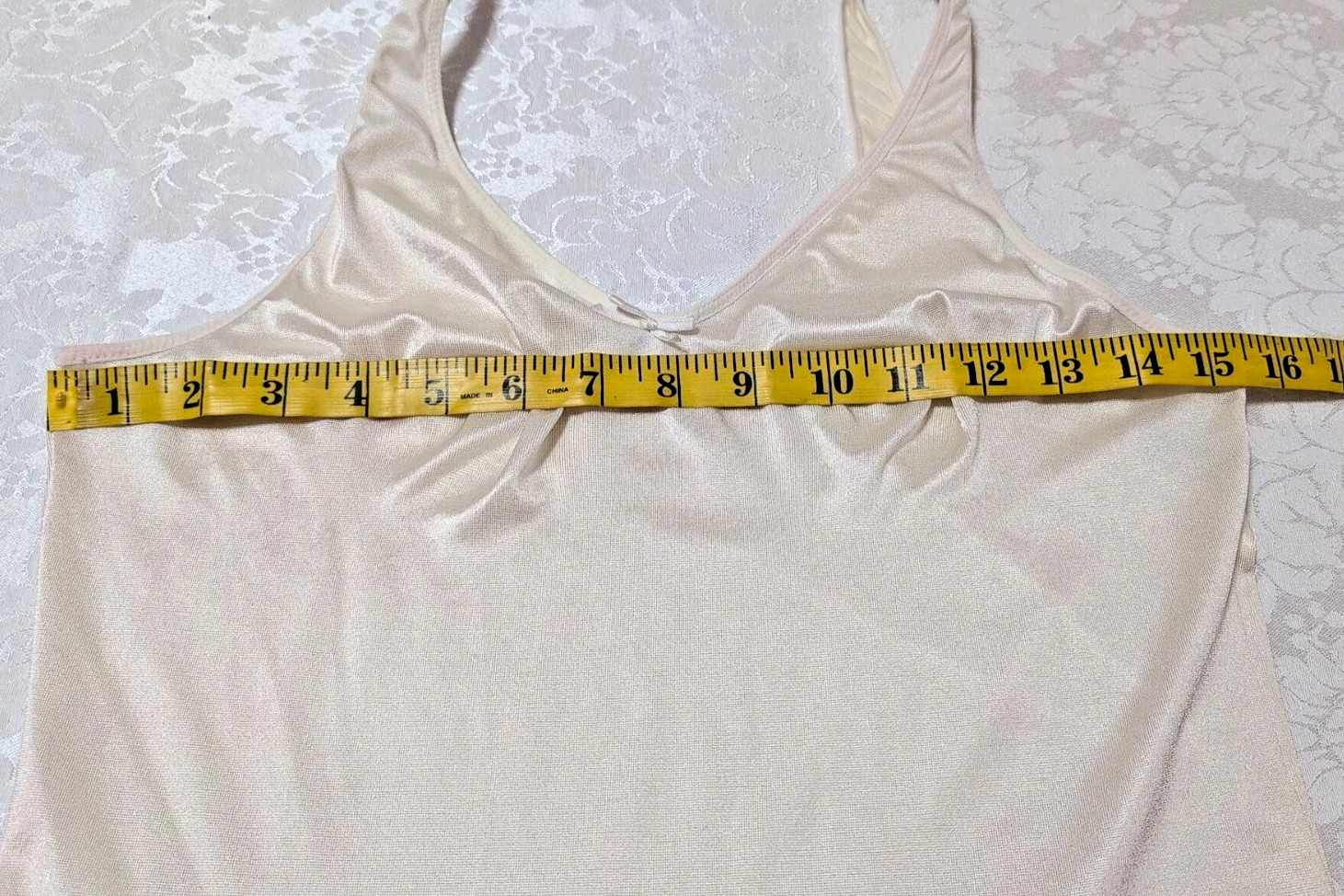 Vintage Warner’s Full Slip Ballet Dress V Neck Antron Nylon Size 38 Beige