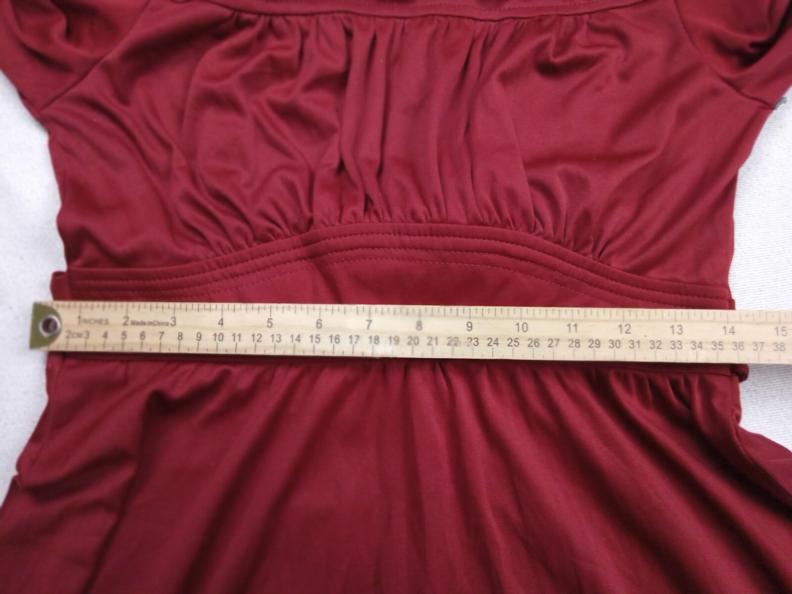 1980s Rags By Kressandra Vintage Wine Red Long Sleeve dress Size 7 Womens Strap