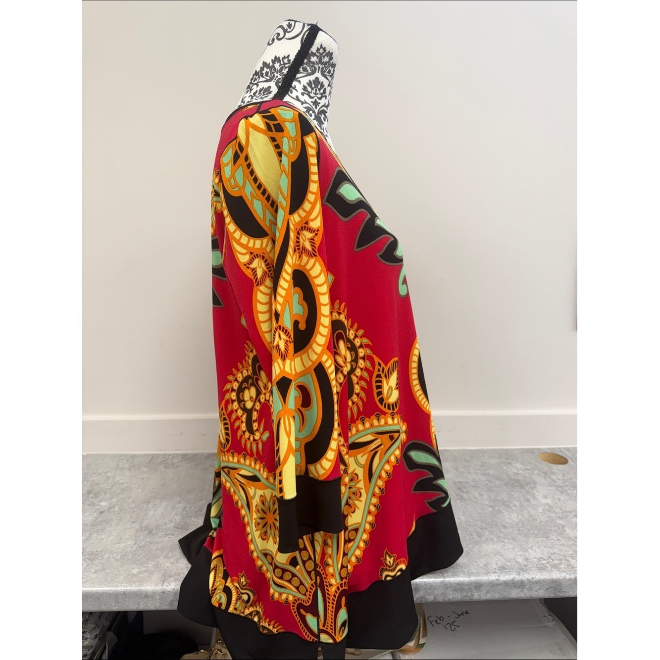 Eva Varro Large Abstract Art Print Tunic Top Made in USA sz L