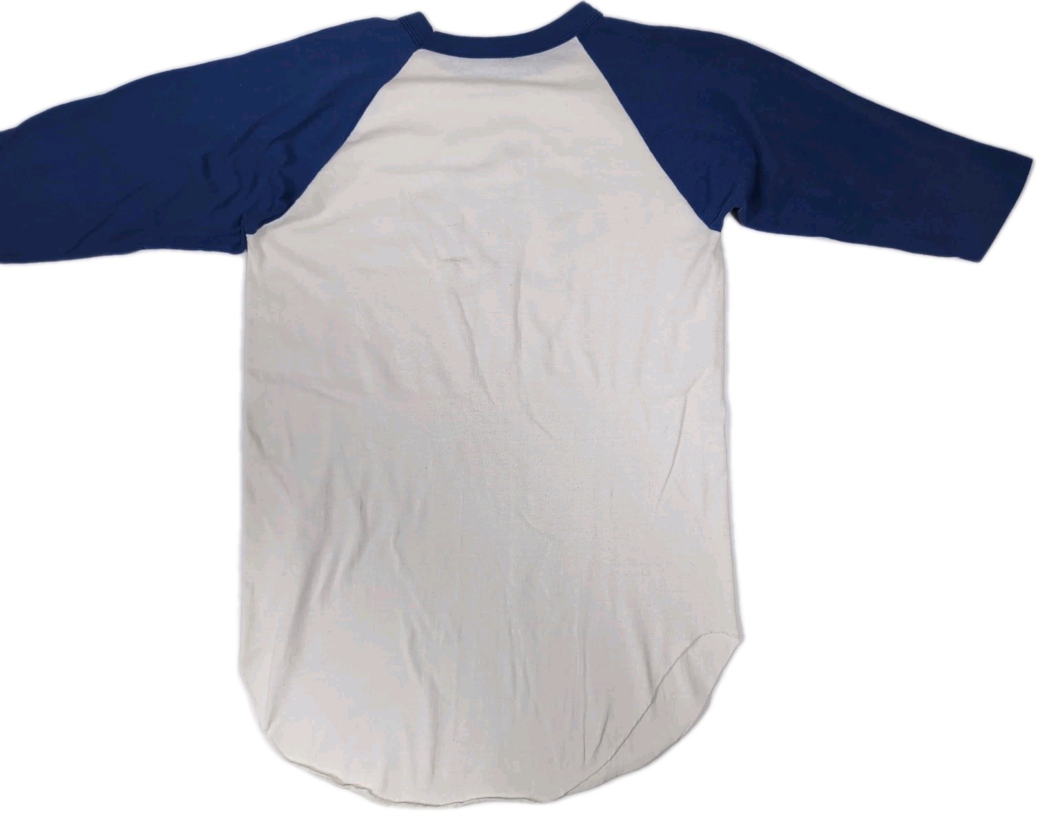 Vintage 80s Blue White Raglan Baseball Shirt Sequin Star Made In USA