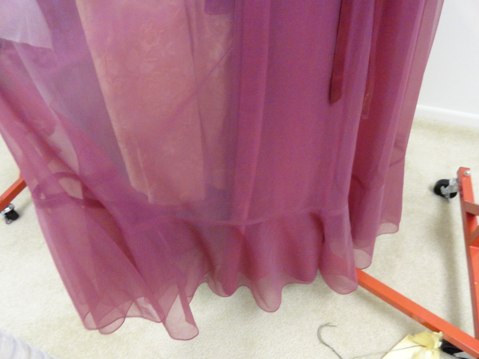 Vintage 1970s Plum Maxi Dress High Neck Formal Size 5/6 NOS Union Made