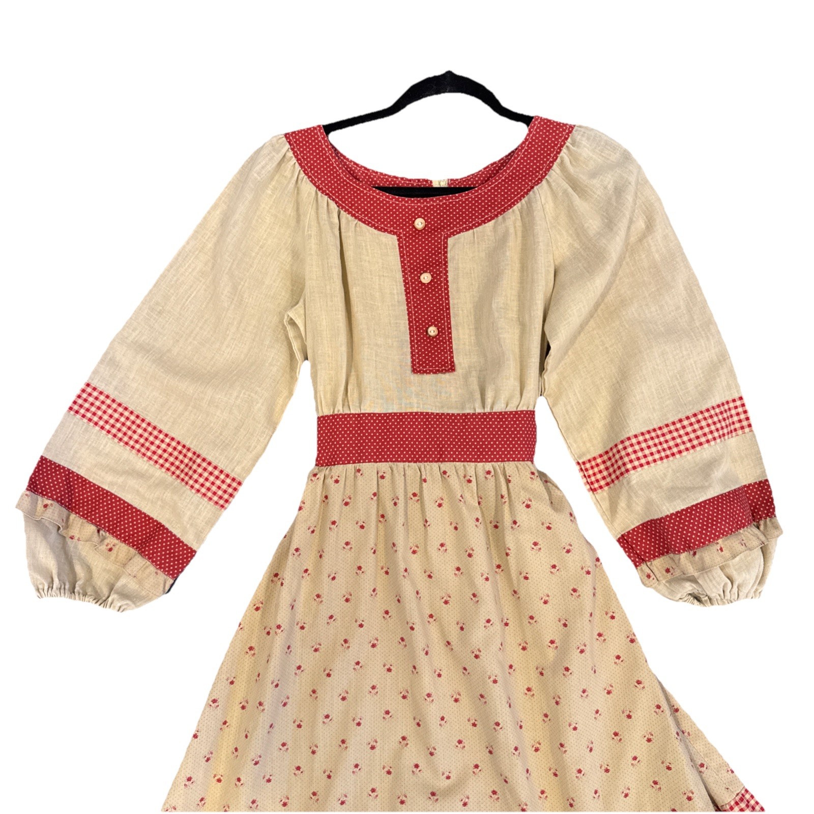 Vintage 1970s Magnolia San Francisco Dress Boho Hippie-Flower Child-Cottagecore