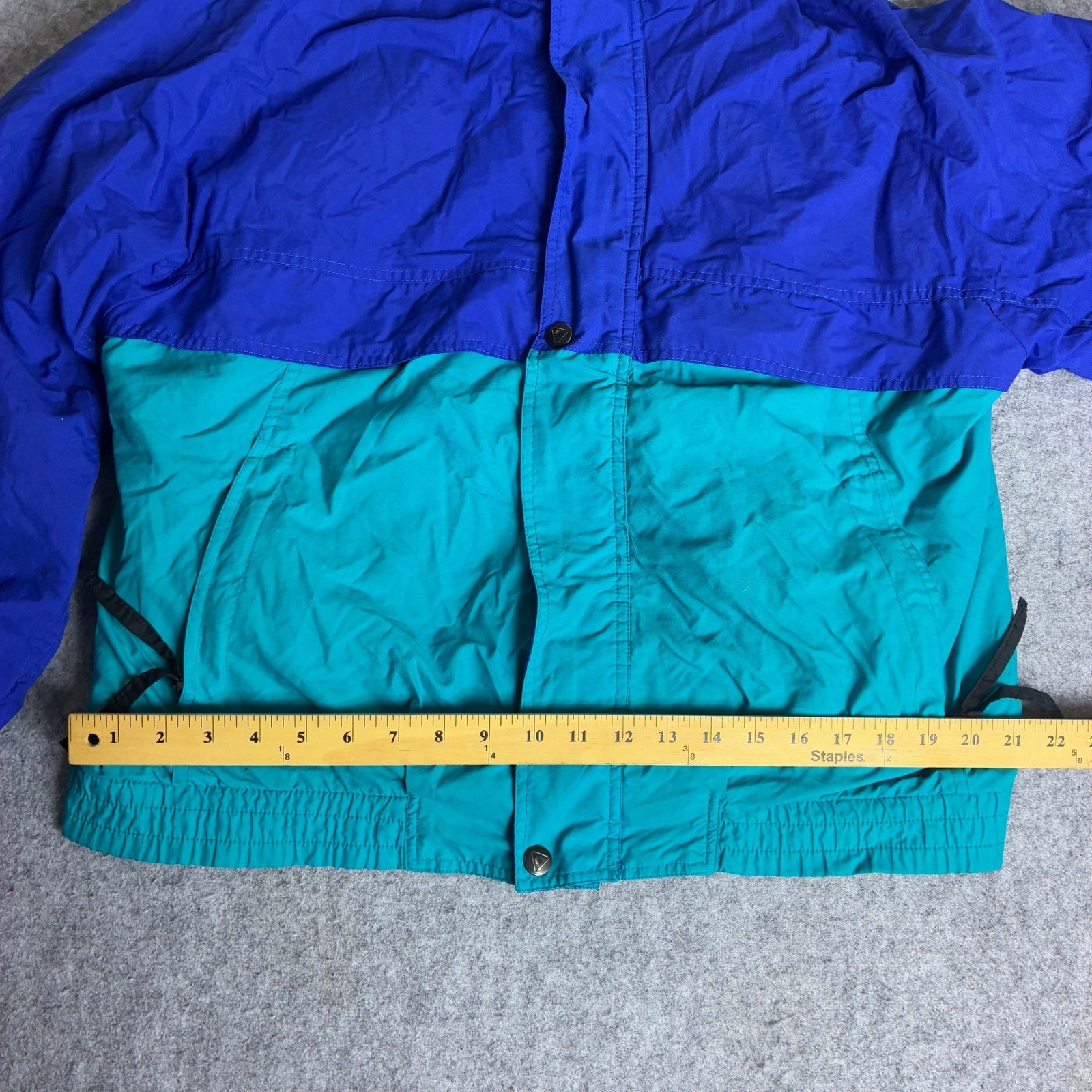 Vintage 90s Pacific Trail Women’s M Colorblock Windbreaker Jacket Blue Fleece