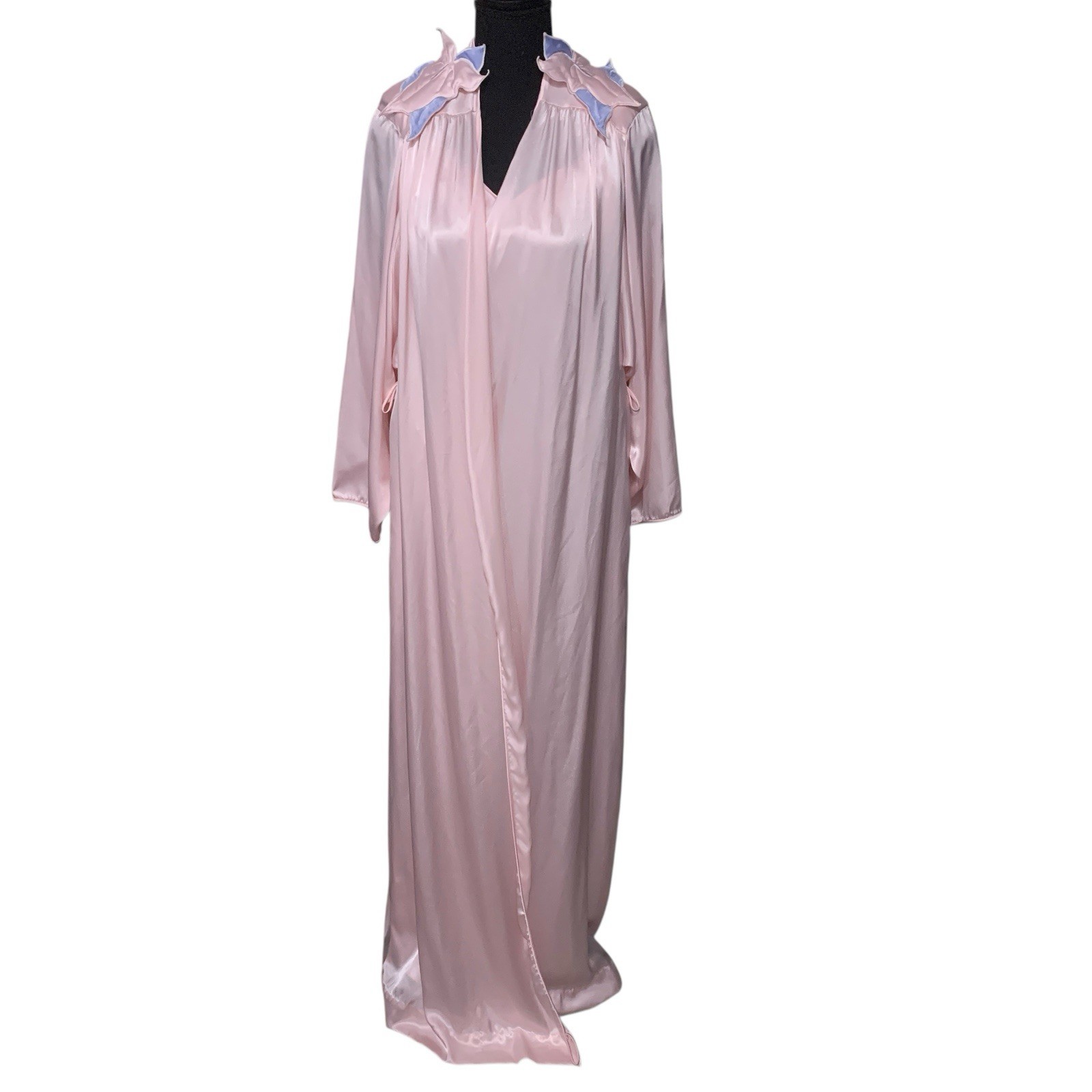 Vintage Natori Peignoir Set Night Gown and Robe Pink Embroidered Luxury READ