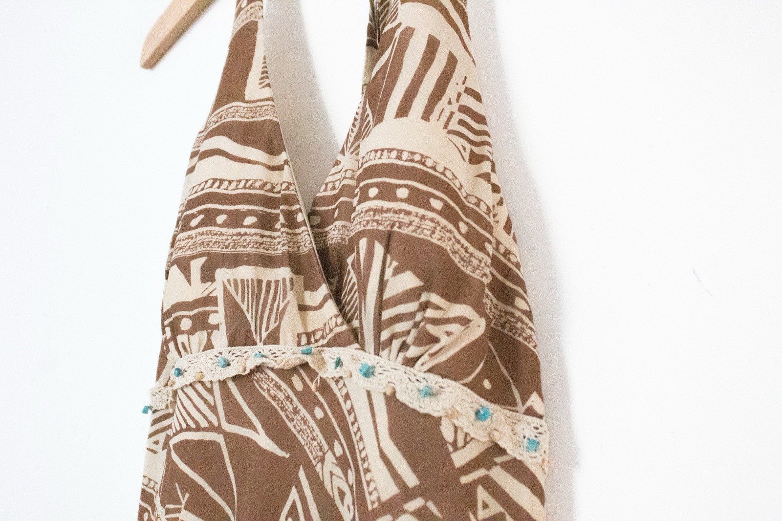 Sangria | Vintage 00’s Y2K Tribal Geometric Southwestern Halter Dress | Size 10