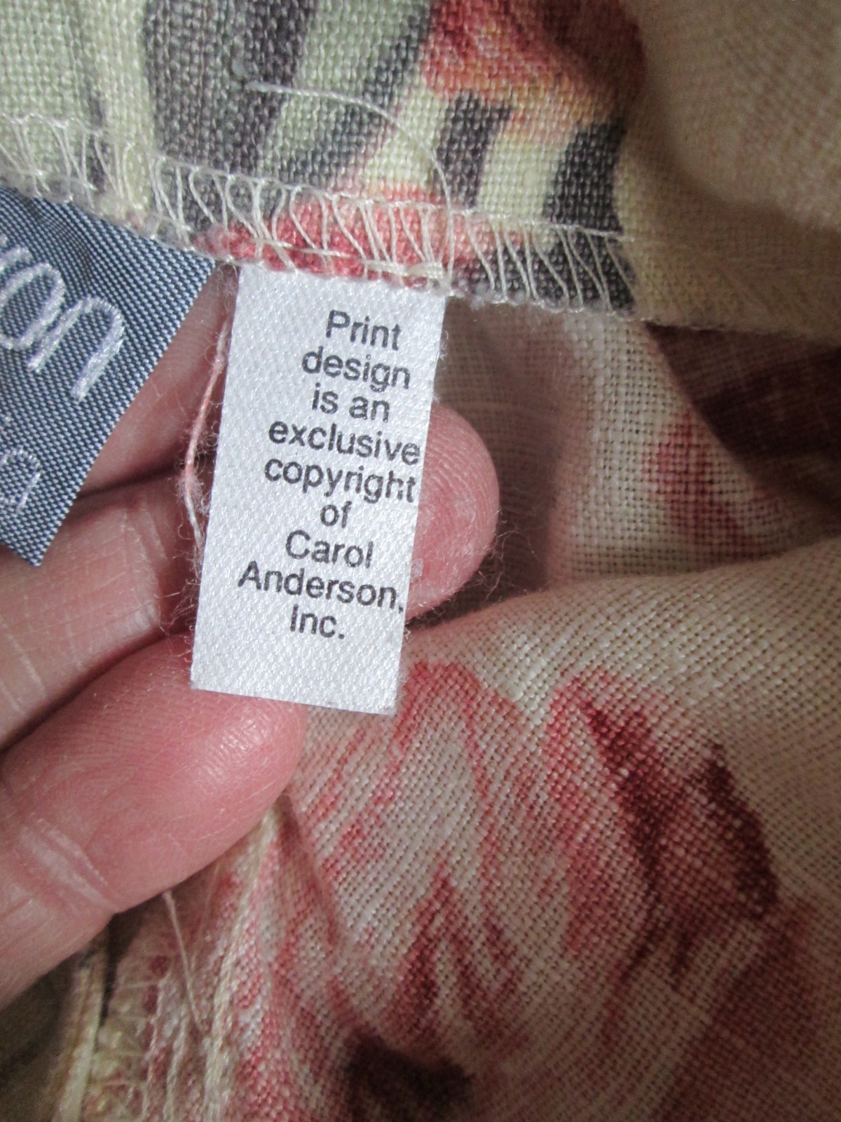 Vintage Carol Anderson California 100% Linen Dress 10 Shabby Floral Sleeveless