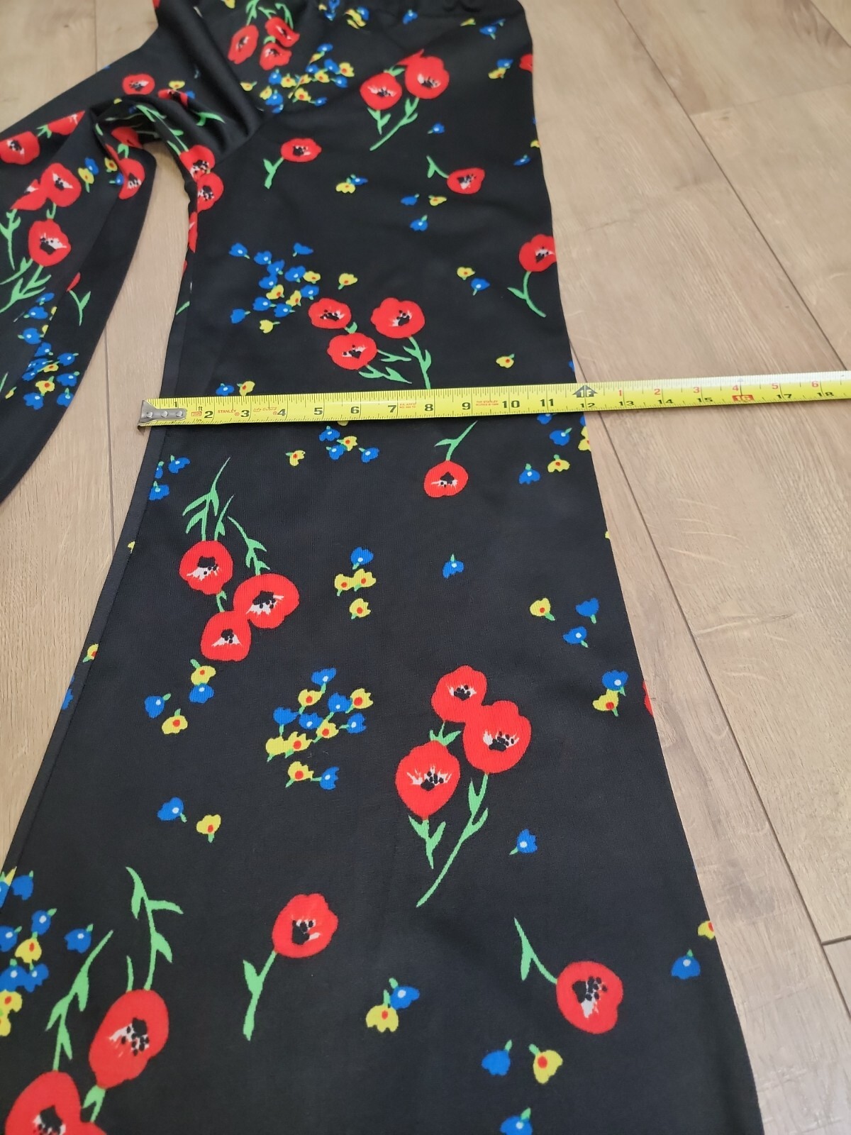 Vintage ’70s Mod GoGo Hippie Poppyseeds Floral Belle Bottoms Pants Suit