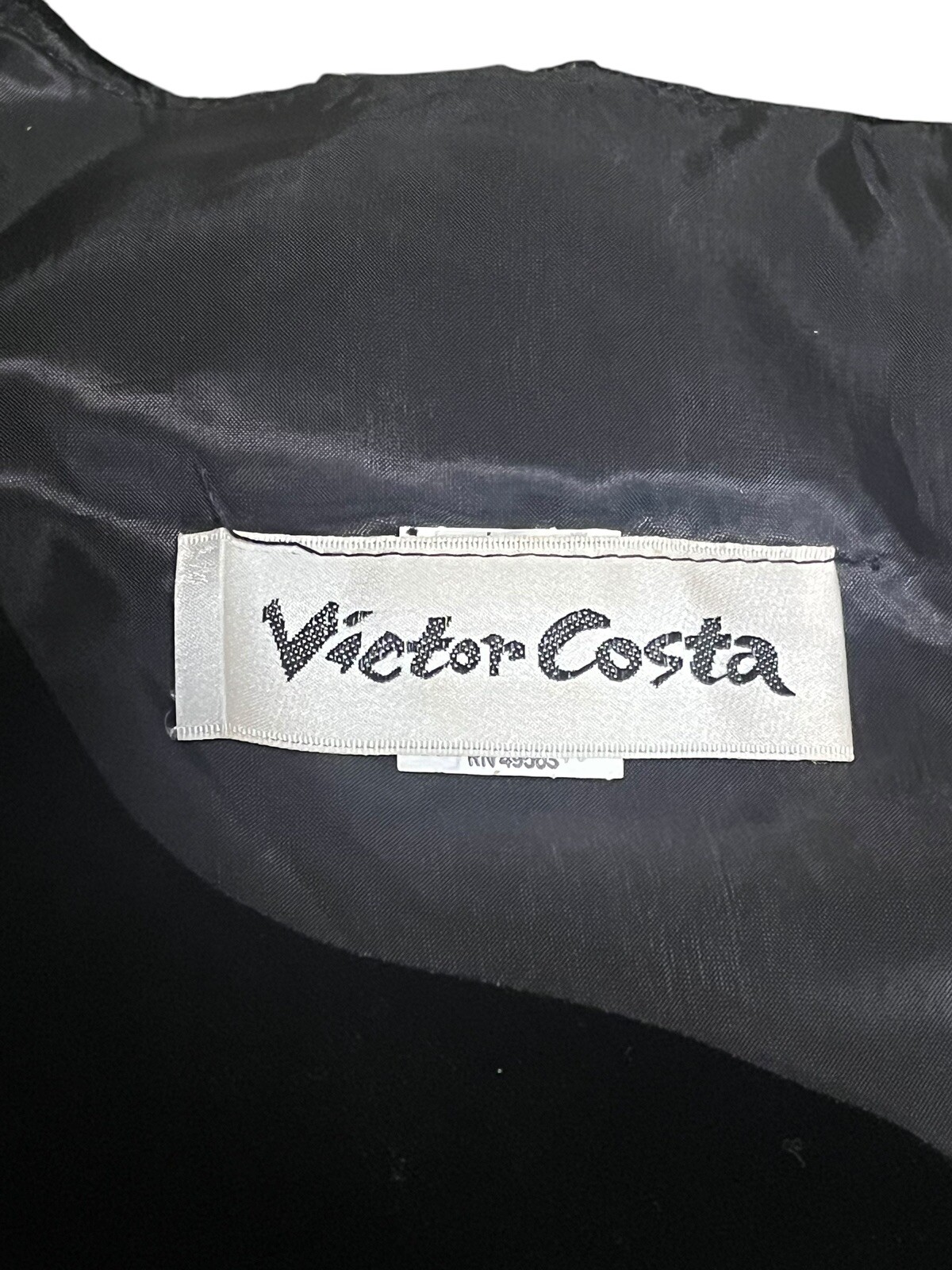 Vtg Nieman’s Victor Costa iridescent Taffeta Black Velvet Petticoat Dress Sz 10