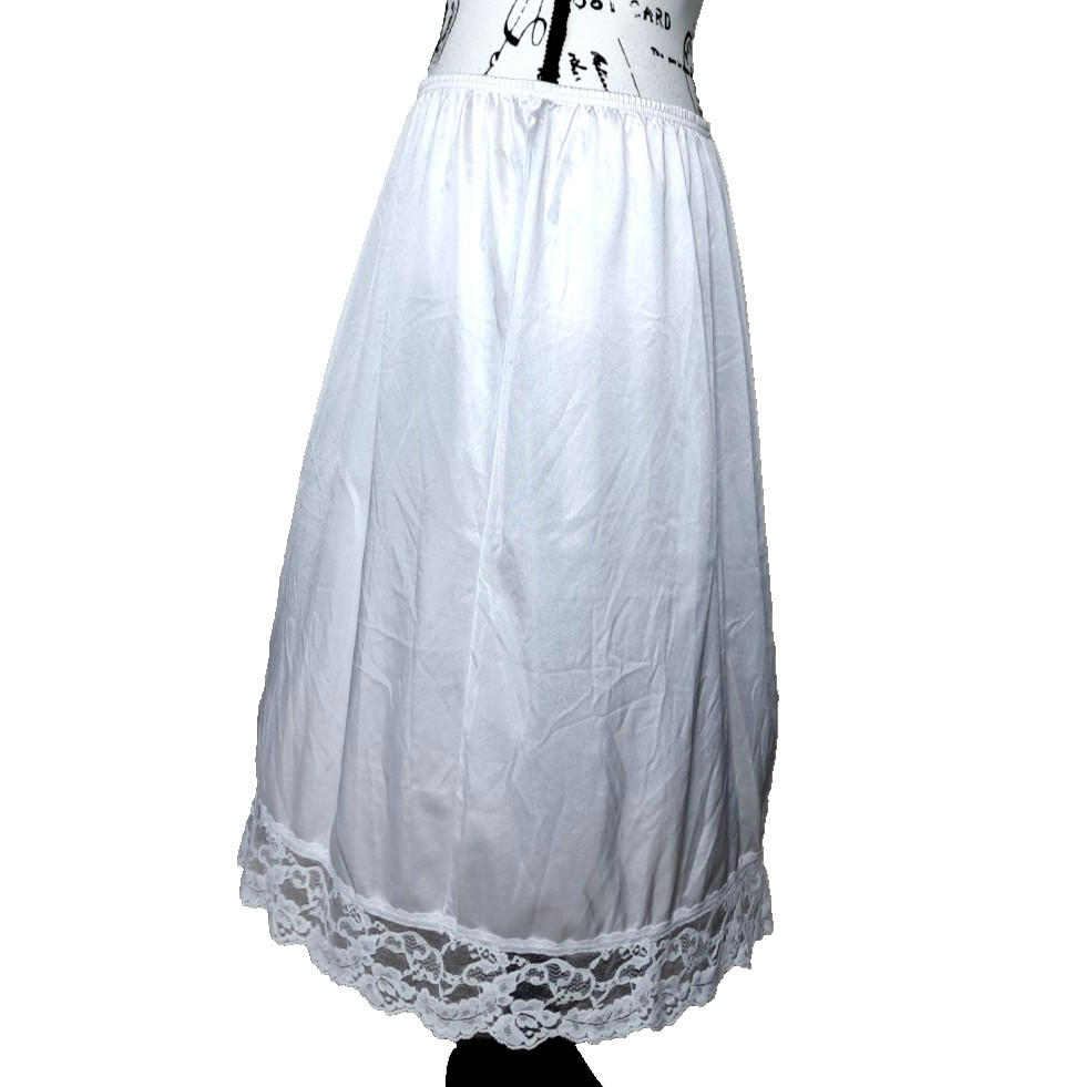 Vtg Vassarette Satin Lace Trim Half Slip Skirt White Womens 2XL Style# 11-805