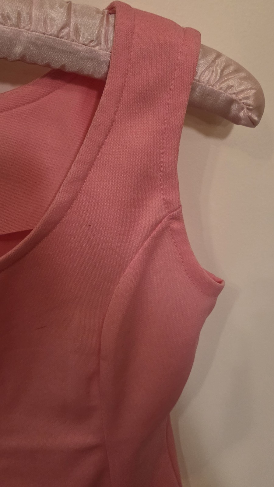 Vtg 70s Susie Q Of California Sleeveless Top Pink Polyester Knit Back Zipper S