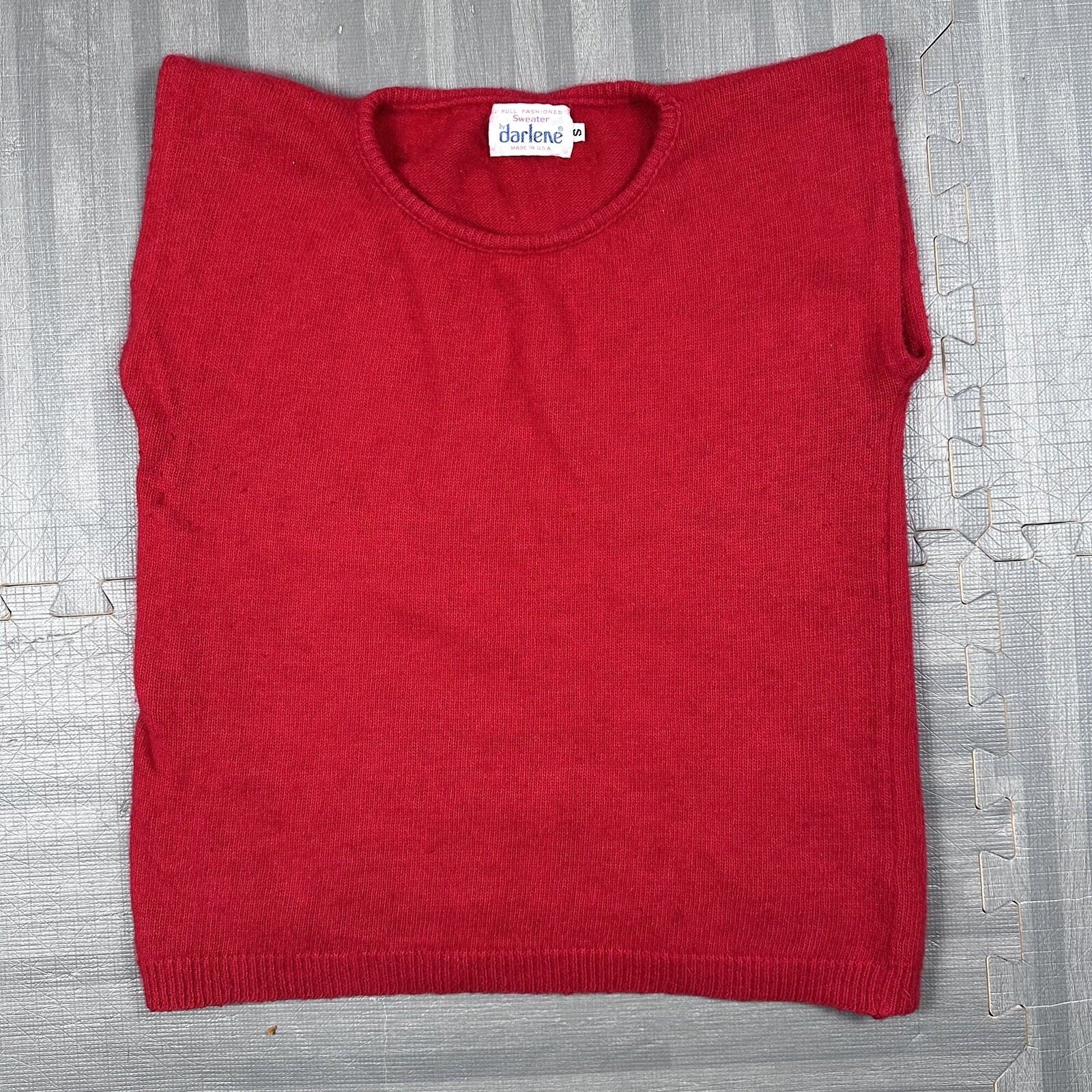 ANGELON BY DARLENE Vintage Angora Rabbit Fur Sweater Size Small Made In USA 50s