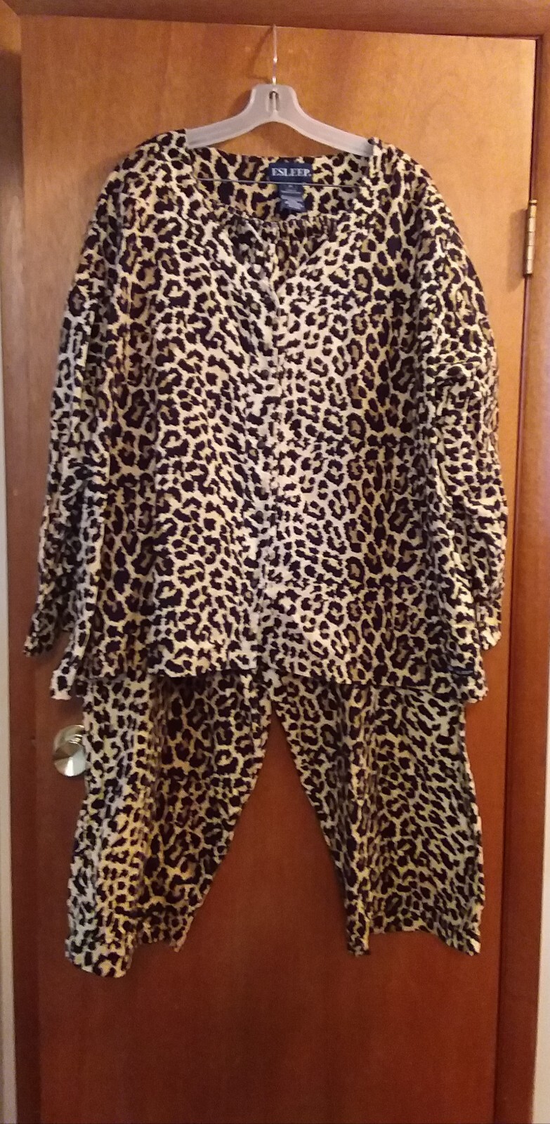 Vintage ESLEEP Flannel Pajamas Long Sleeves Animal Print Plus Sz 3X