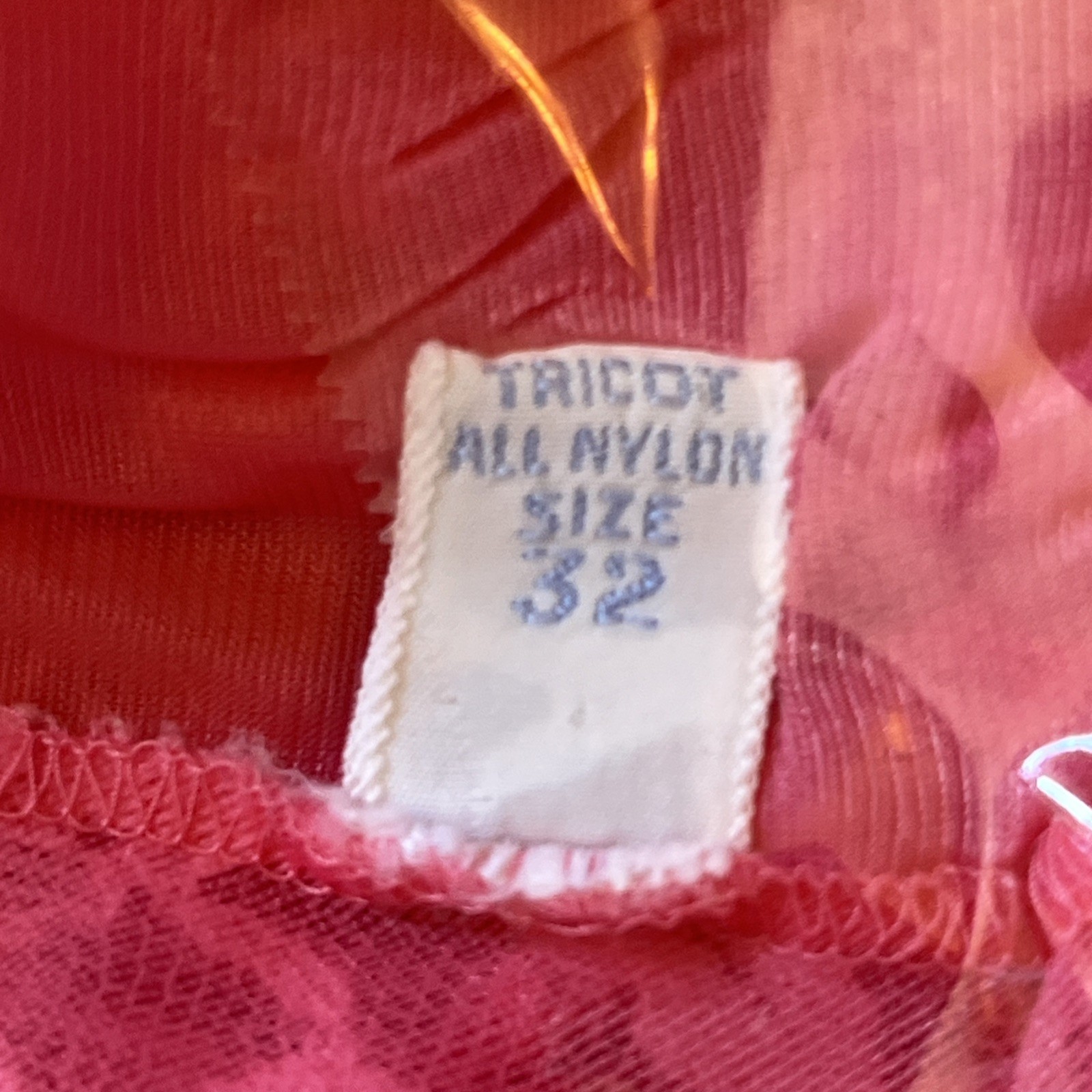 VTG 50’s VANITY FAIR SIZE M 32 NIGHTIE NIGHTGOWN PINK TRICOT NYLON CHIFFON LACE