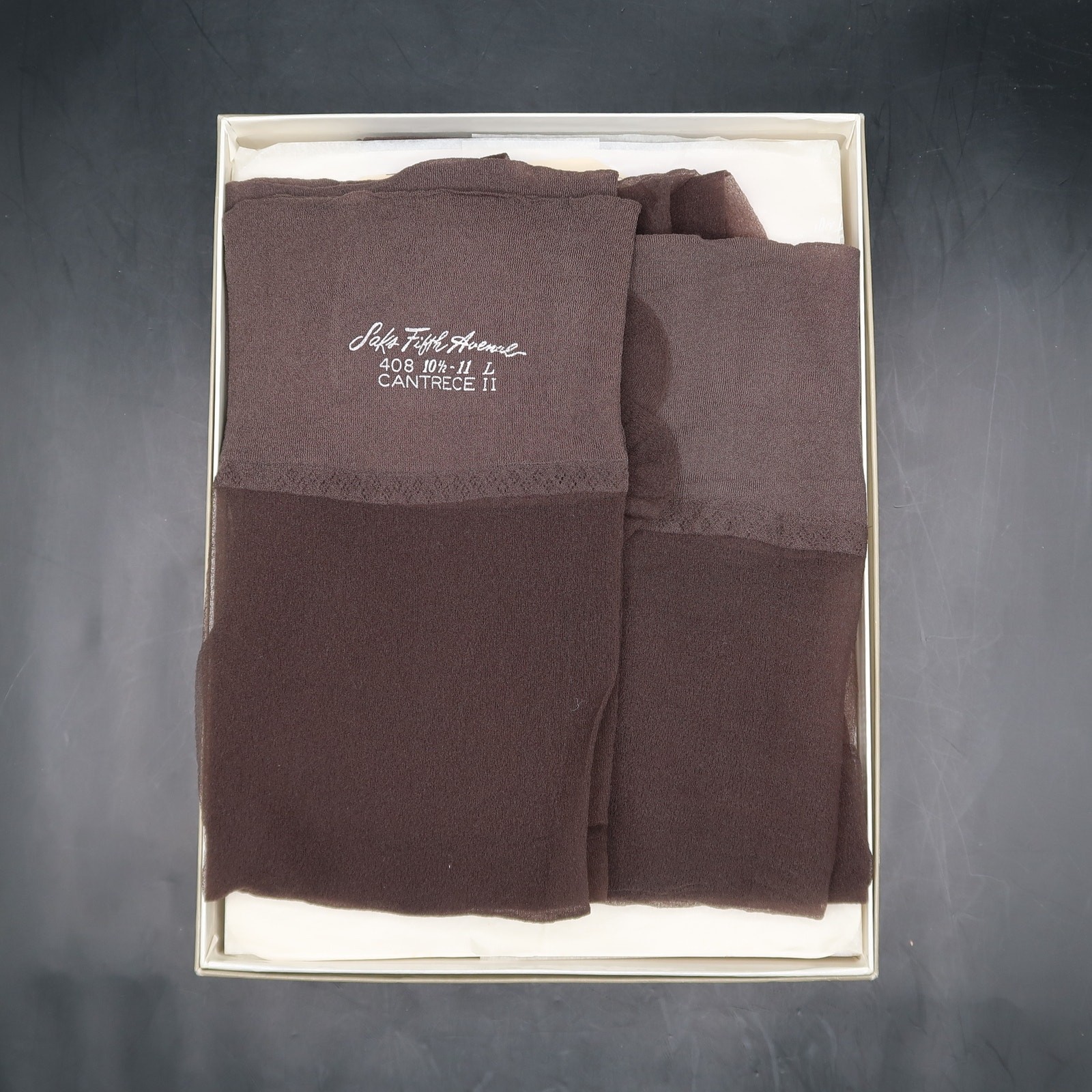 Saks Fifth Avenue Stockings 408 10.5-11 Long W Cantrece II Dusk 5 Pairs Vintage