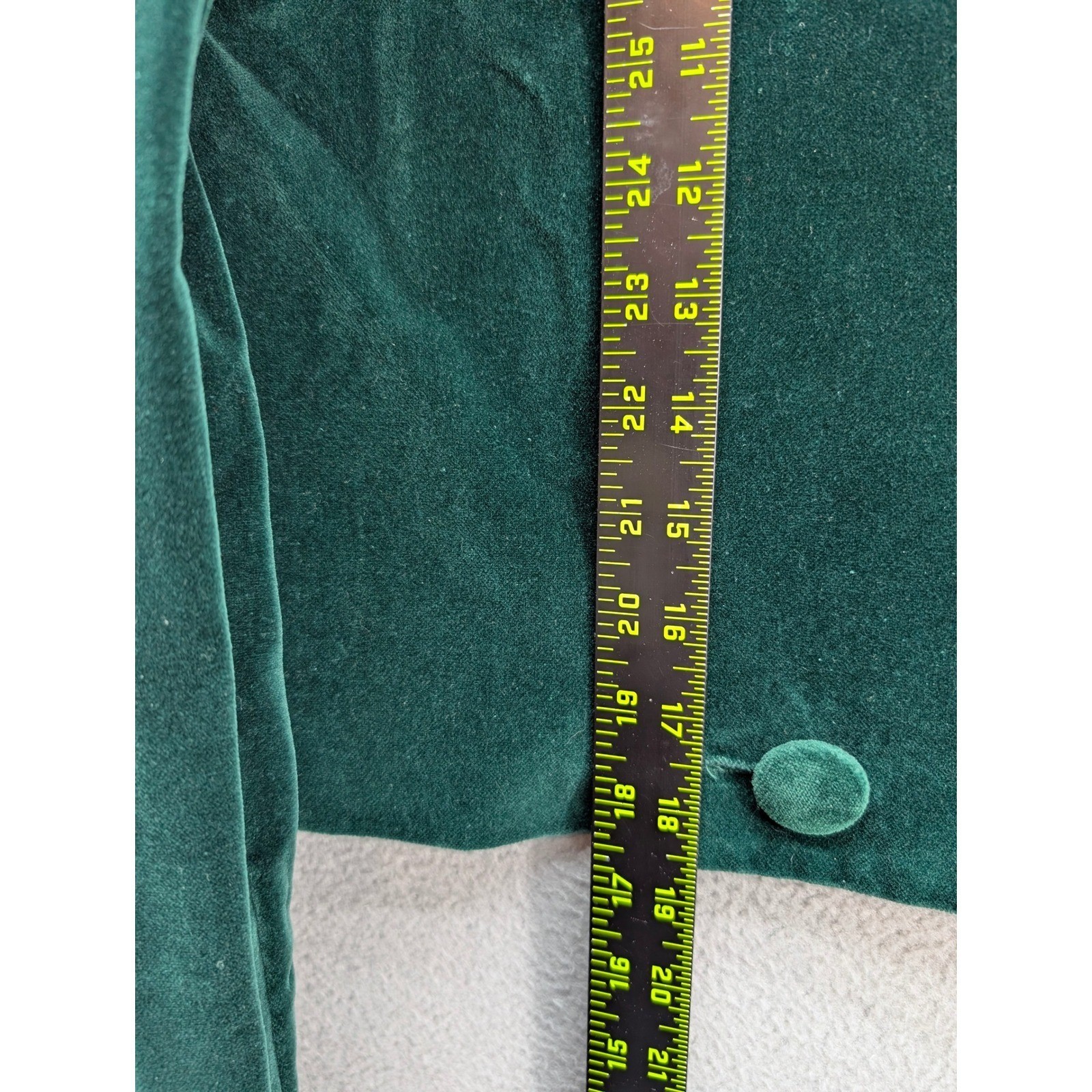 Vtg Maggie Breen Velvet Cropped Jacket Women 10M Green Puff Sleeve USA Retro 80s
