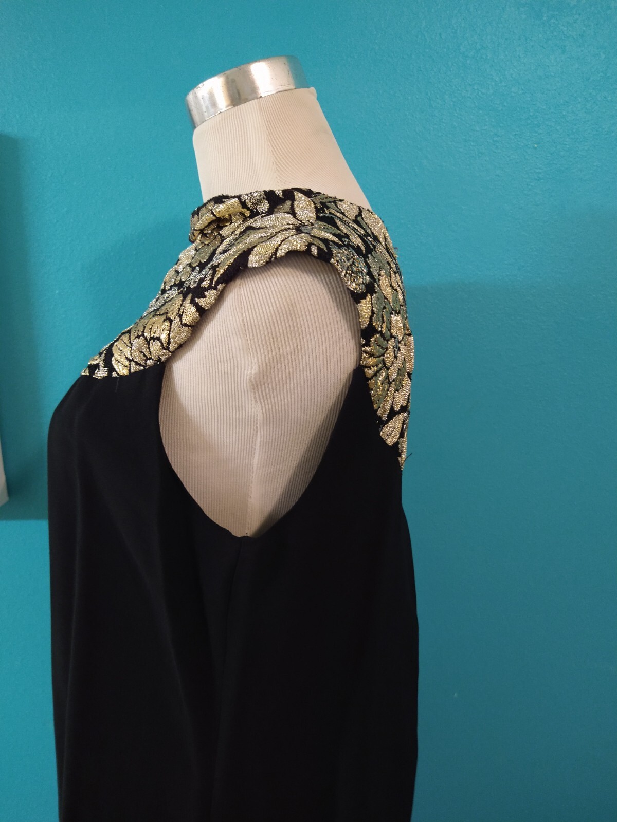 Vintage Gold And Black Dress Shorts/ Short Dress 60s Wanda Belli