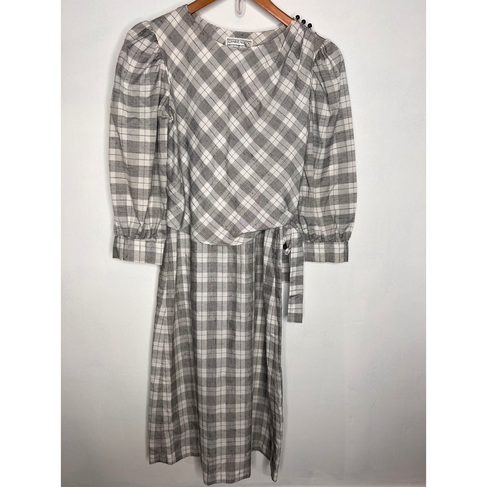 Vintage Womens Charlee Allison Black White Dress | Size 9/10