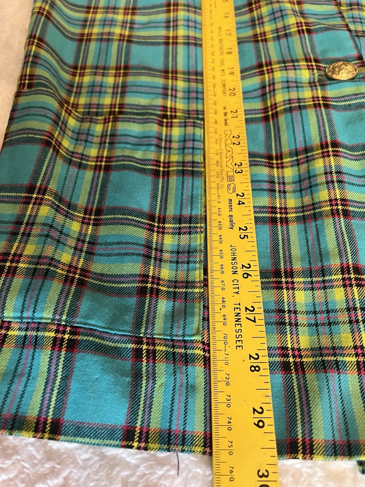 VTG Made In The USA Jazzy Blazer Women’s (M) Turquoise Plaid Preppy. JZ151
