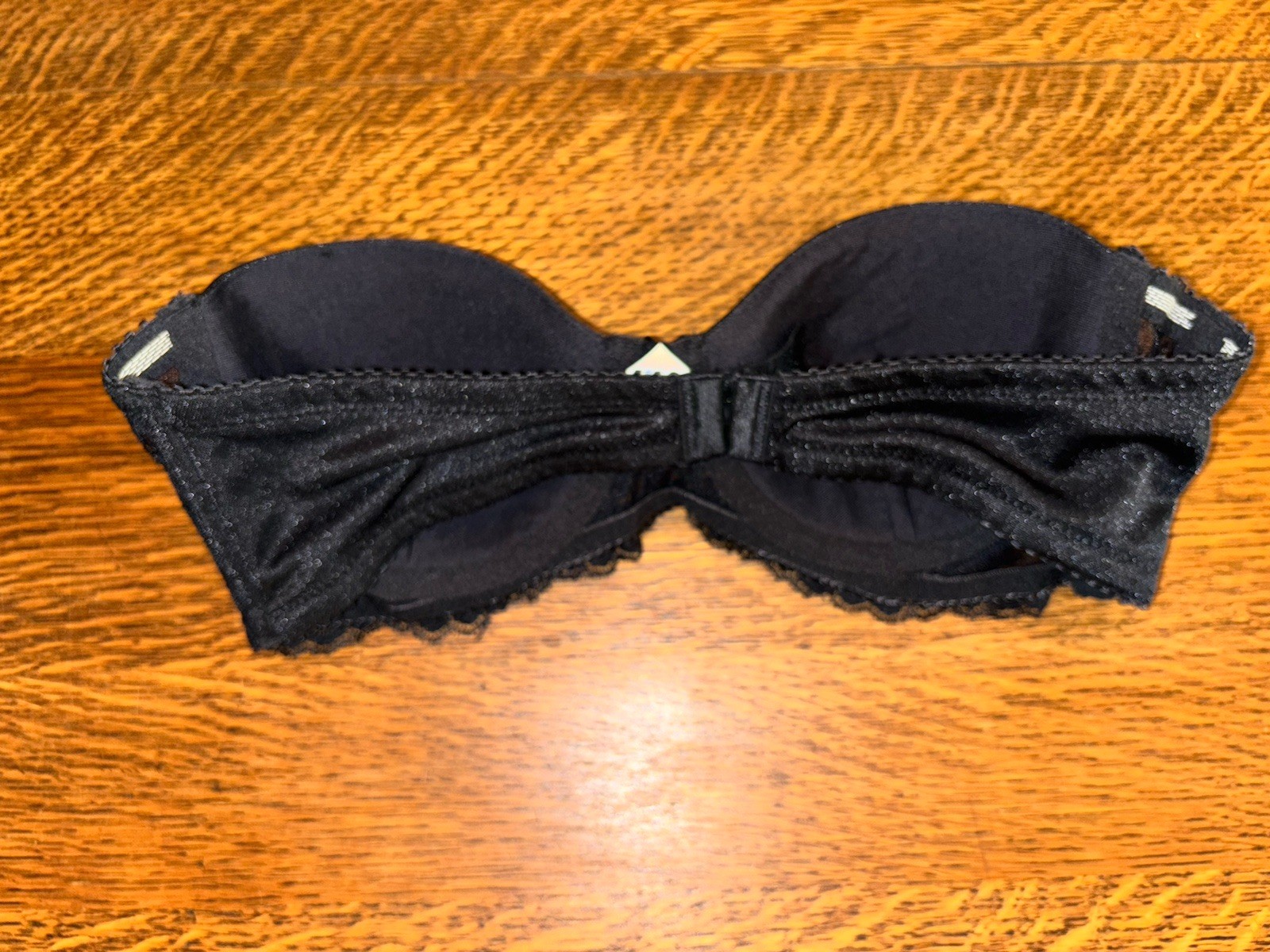 Vintage Bestform Strapless Padded Underwire Bra Black Sz 34B