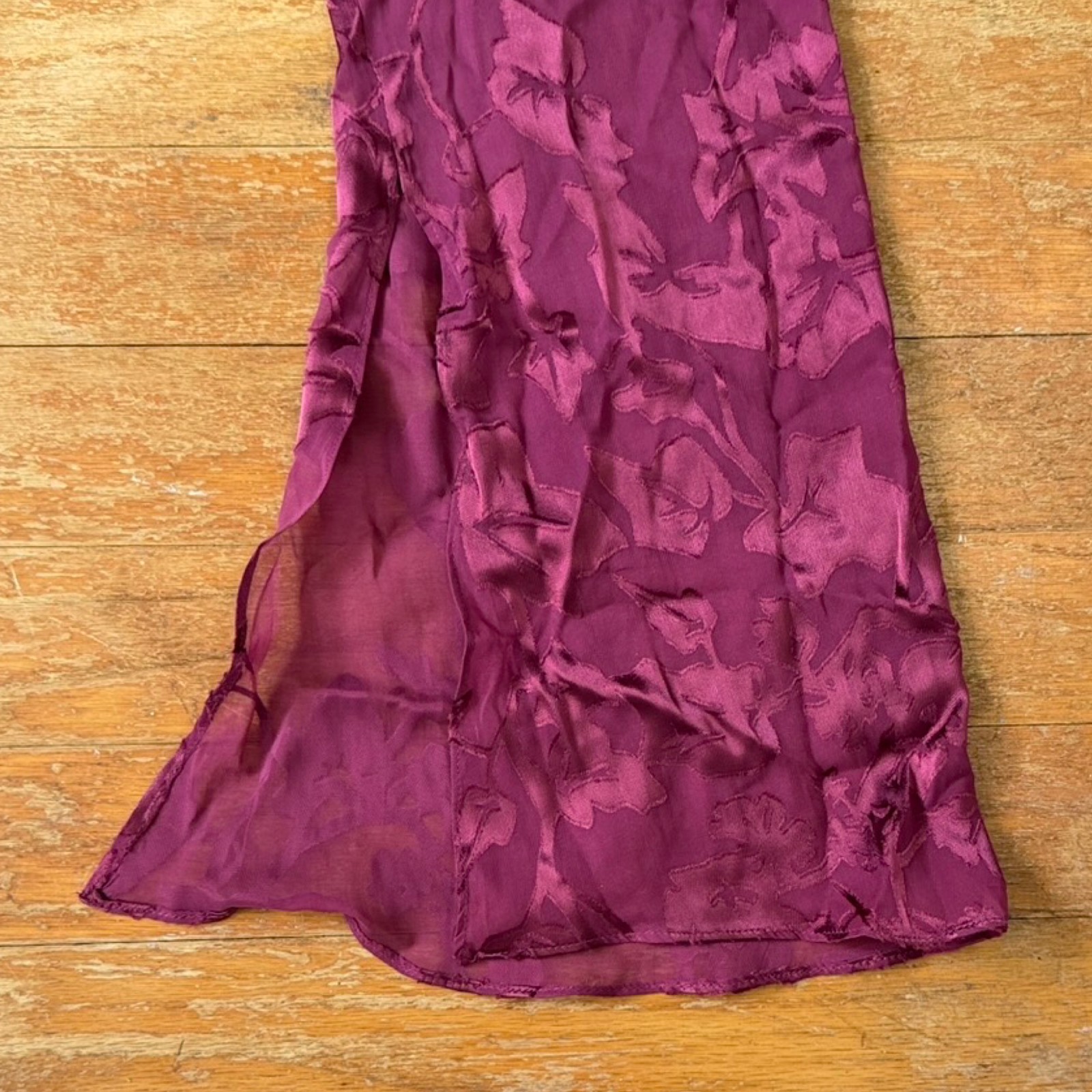 Vintage Magenta Beaded Silk/Rayon Jacquard Blouse Size Medium 90s Whimsygoth