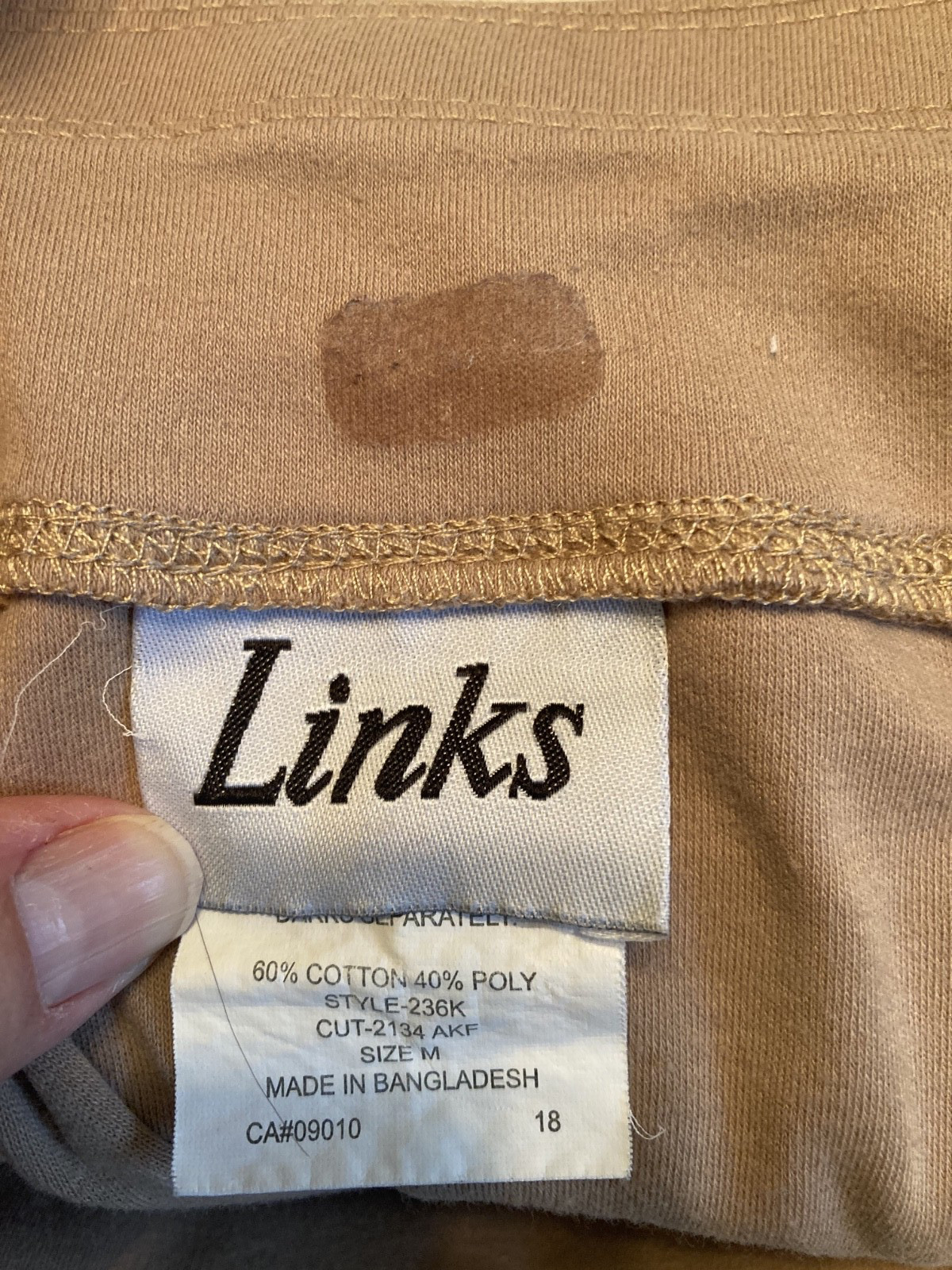 VTG LINKS M Cotton Polyester Tan A Line Skirt Cottagecore
