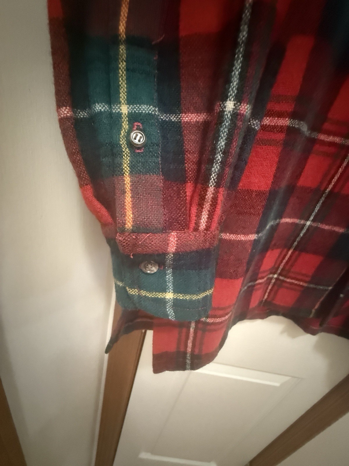 Rare Vintage Ralph Lauren Wool Tartan Plaid Button Down Woman’s Shirt Med-Lg