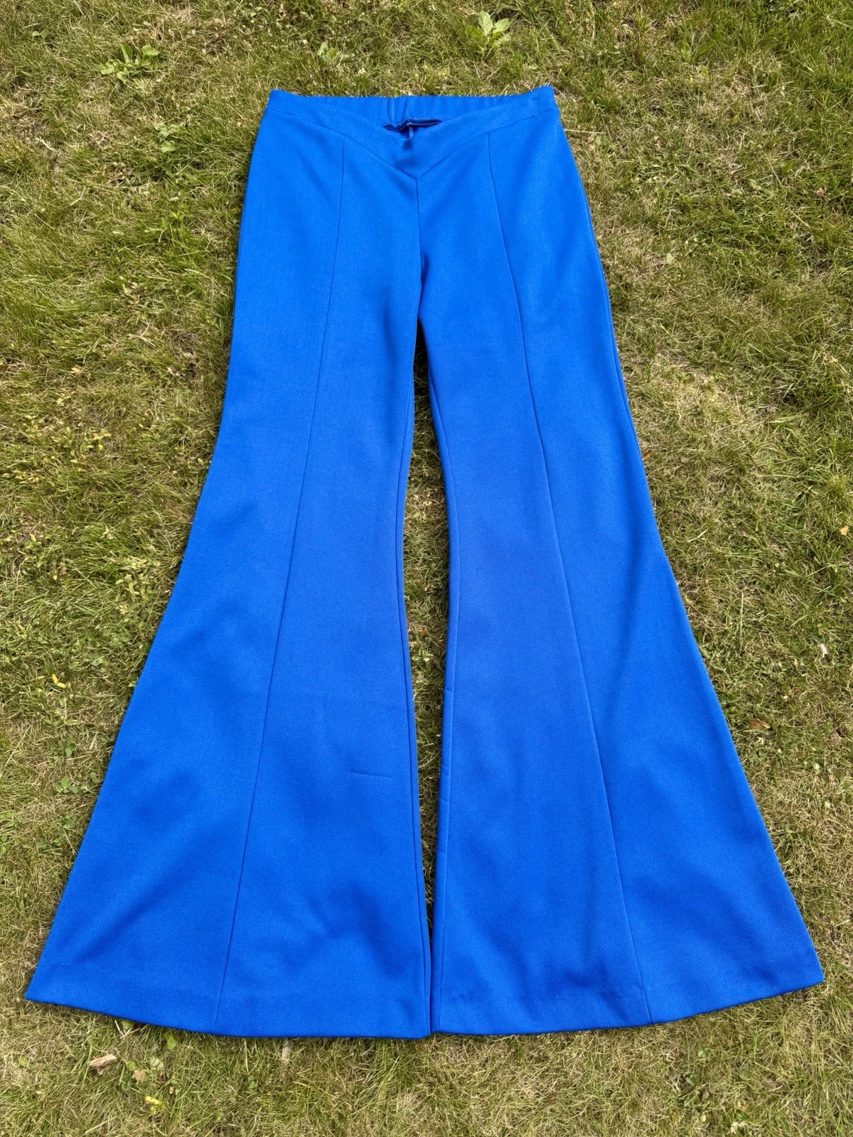 Vintage Frederick’s Of Hollywood BELL BOTTOMS 1970s V waistband Royal BLUE