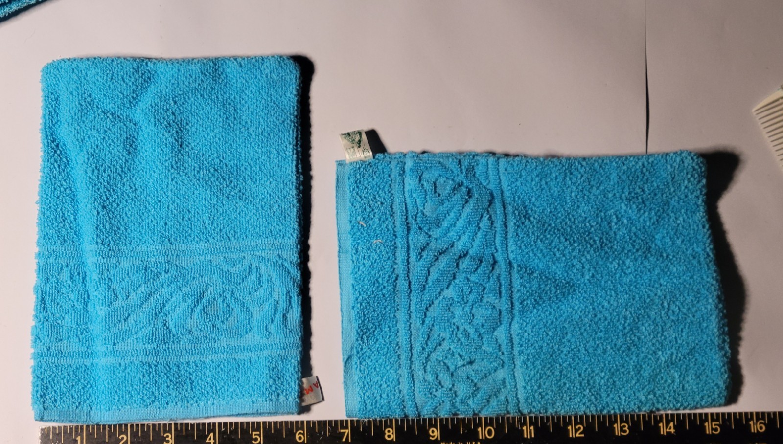 Vtg 60s Italian Bridal Trousseau 9pc Bath Set AMAR NOS Turquoise READ! Towels