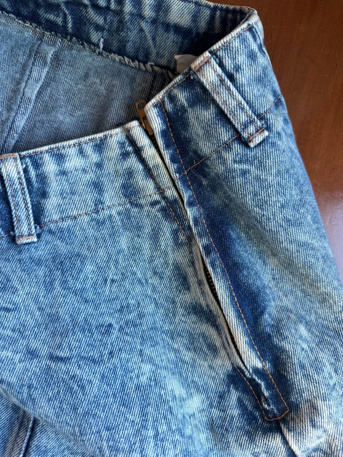 Vtg 80s Limited Express Acid Wash Denim Skirt Sz 9 Made in USA High Waist