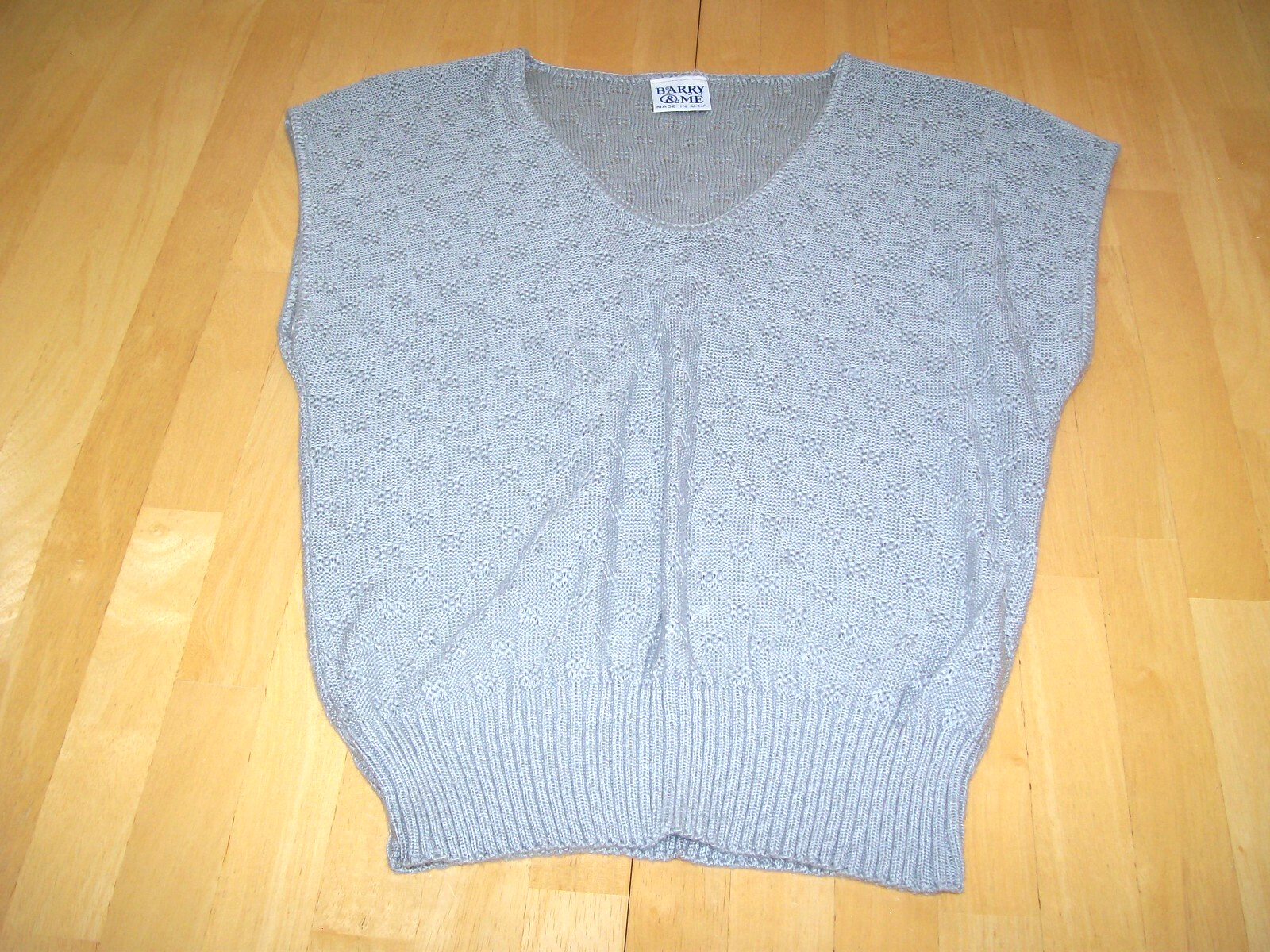 True Vintage 1980’s Barry & Me Sweater Vest Knit Beige Slouchy Small VTG 80’s