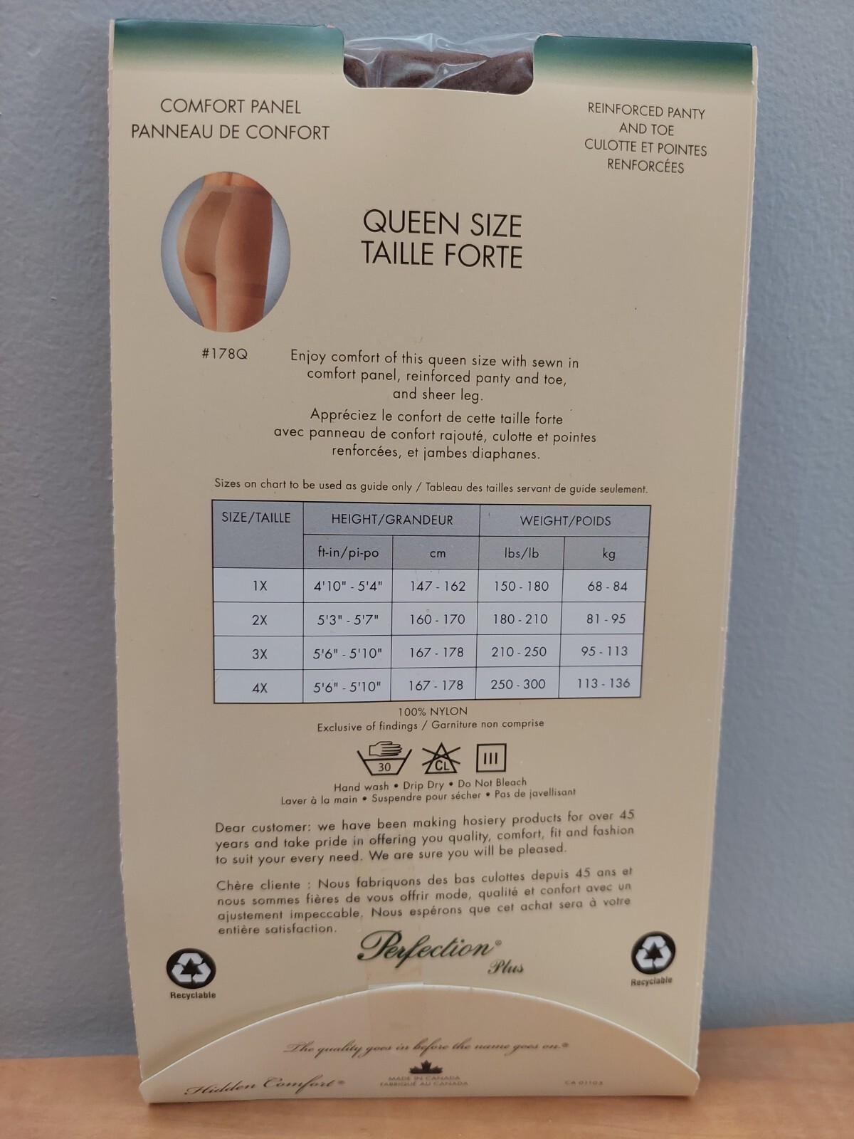 Vintage Pantyhose❤️ Perfection Plus (Penningtons) Color Taupe Queen Size 2X