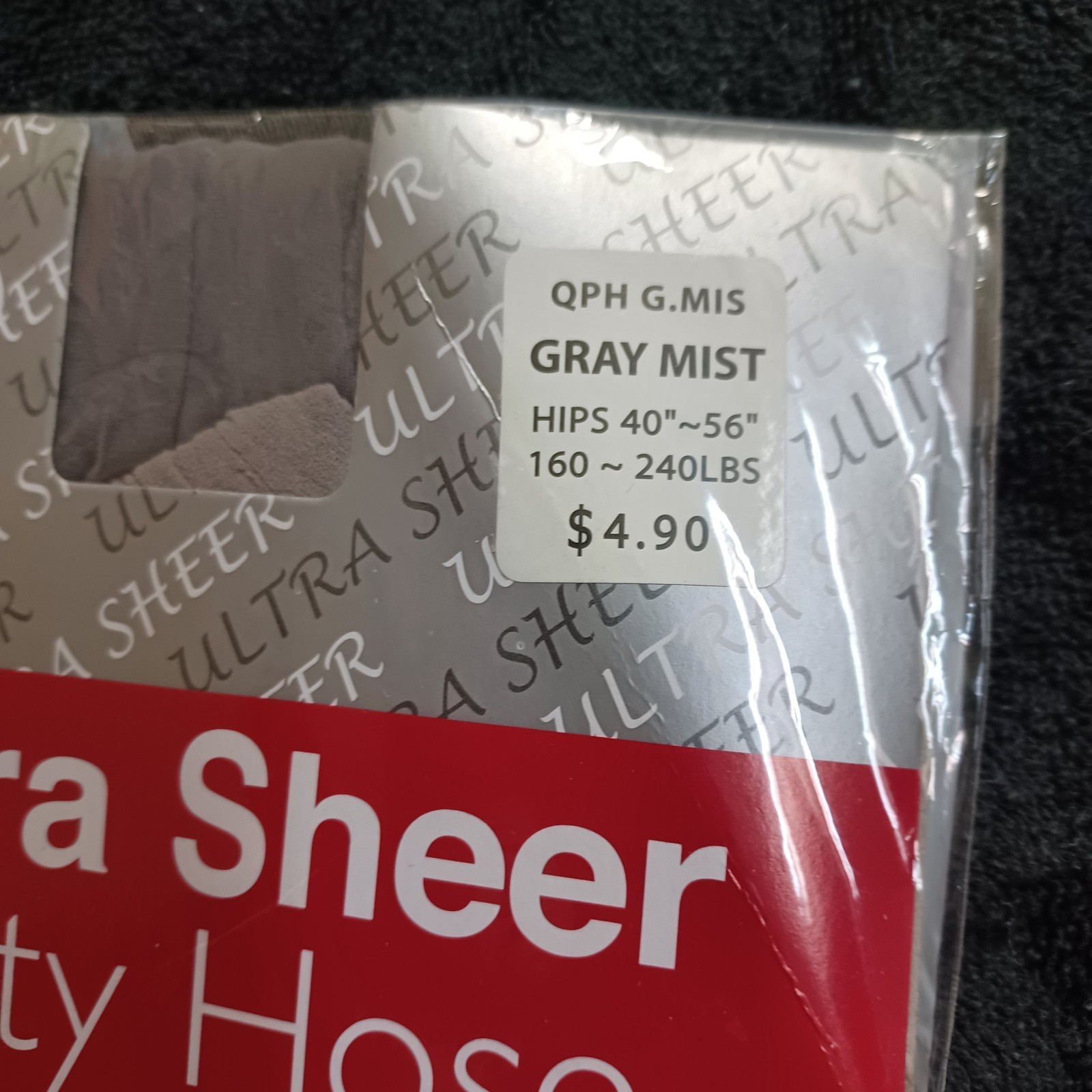 Vintage Pantyhose Ultra Sheer Tights First Quality Grey Mist Colored Queen Size