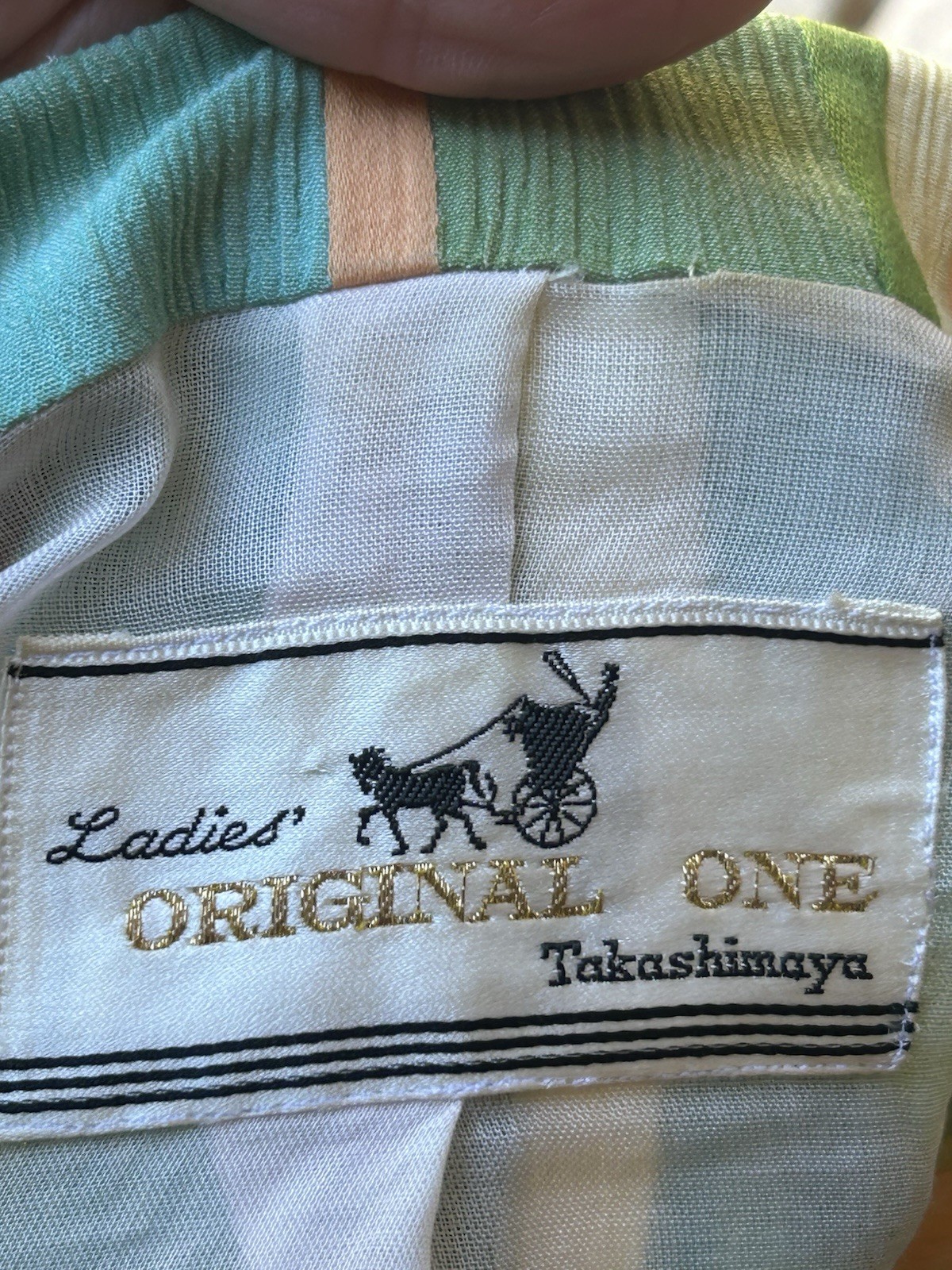 Vintage Silk Jacket by Takashimaya XXS XS Pink Green Multi Crinkle Fabric EC