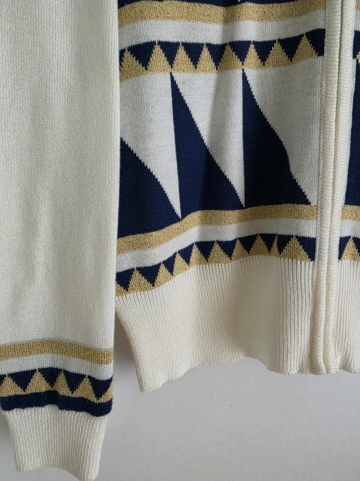 Vintage 80s Voyager by Patchington Zip Front Sweater USA Nautical Size Small