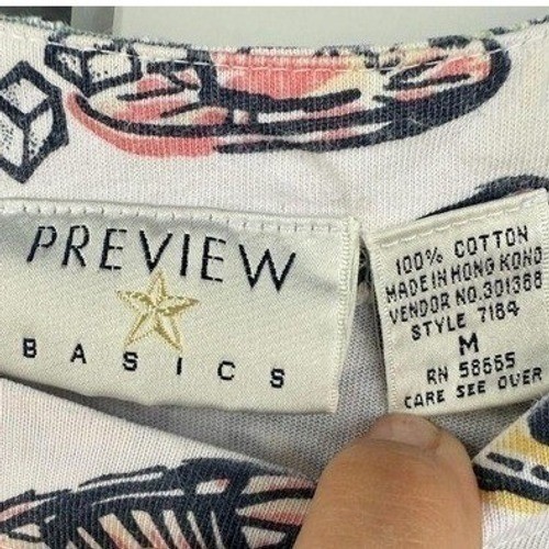 T1 Preview Basics Dress Teacup Print Drop Waist 90s Vintage Cotton Pockets
