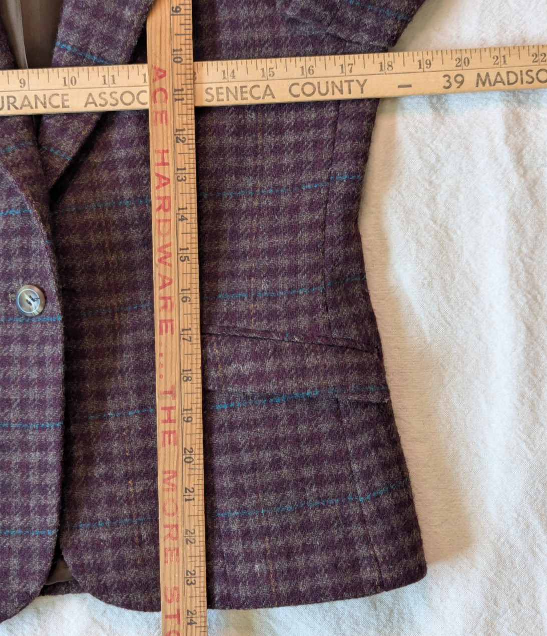 Regent Clothes Women’s VTG 70s Wool Tweed Preppy Maroon One Button Blazer Size 8