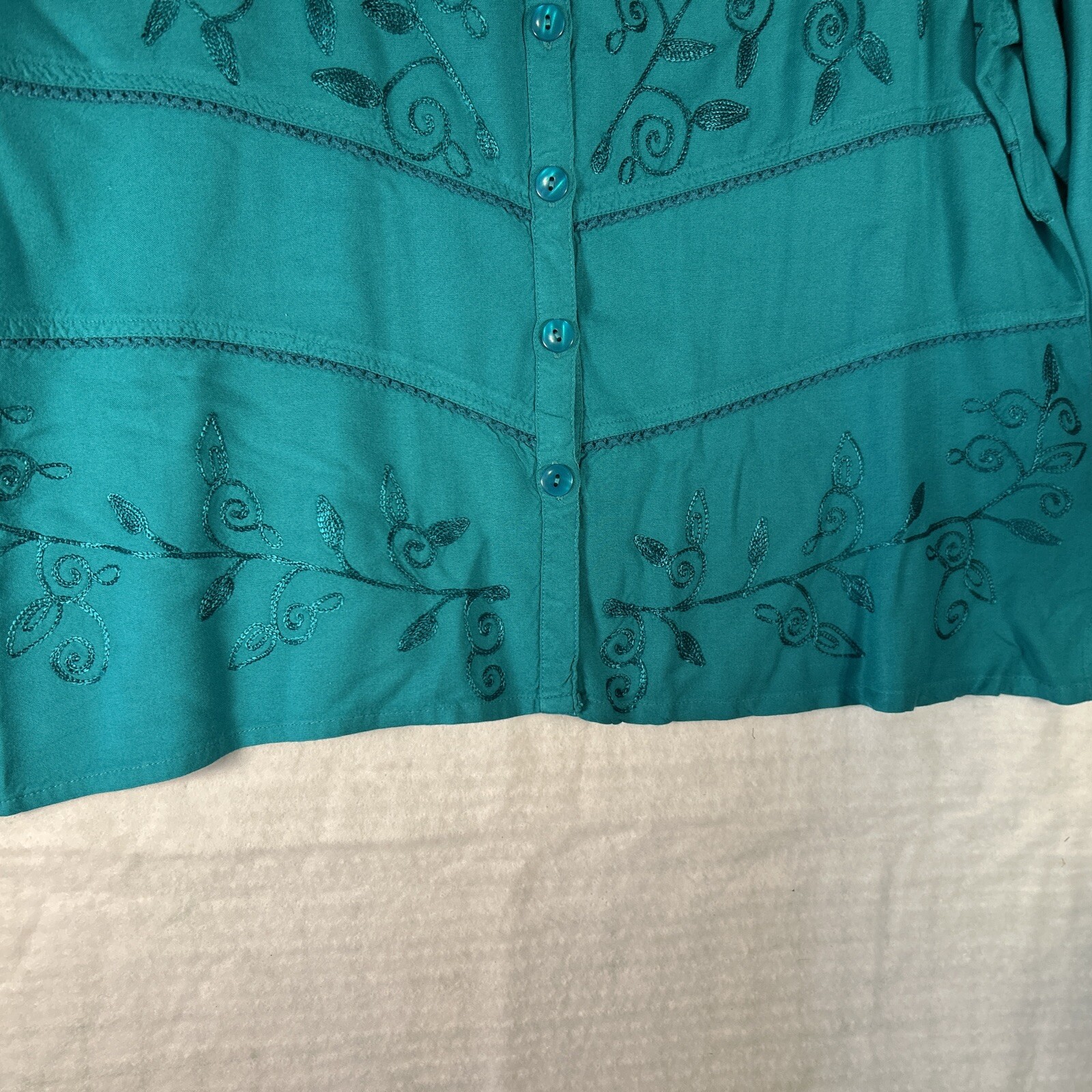 JUST CLASS Womens Boho 2 Pc Set Turquoise Maxi 1990s Top 1xl Skirt XL