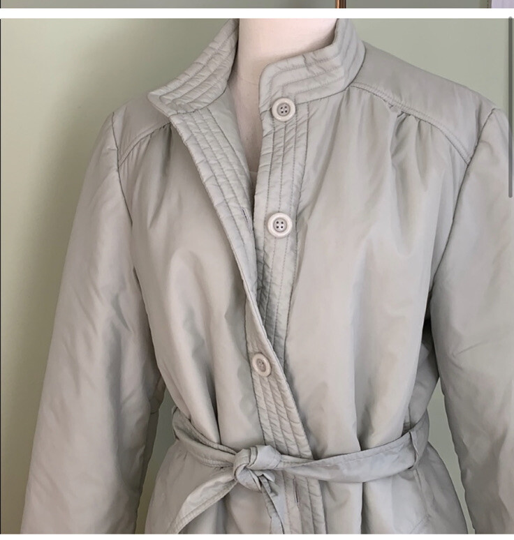 Vintage Bromleigh Light Sage Green Puffer Car Coat Jacket size large vintage