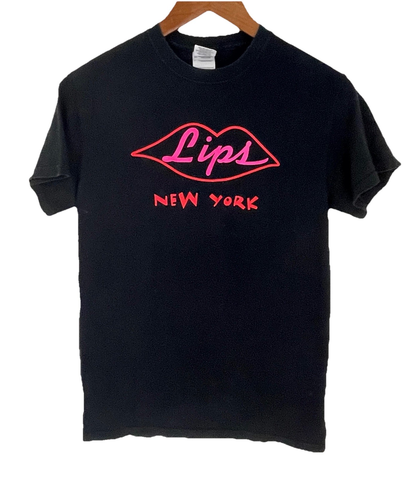 ViTG Y2K 90s Lips New York City Drag Queen Show West Village Black T-shirt XS/S