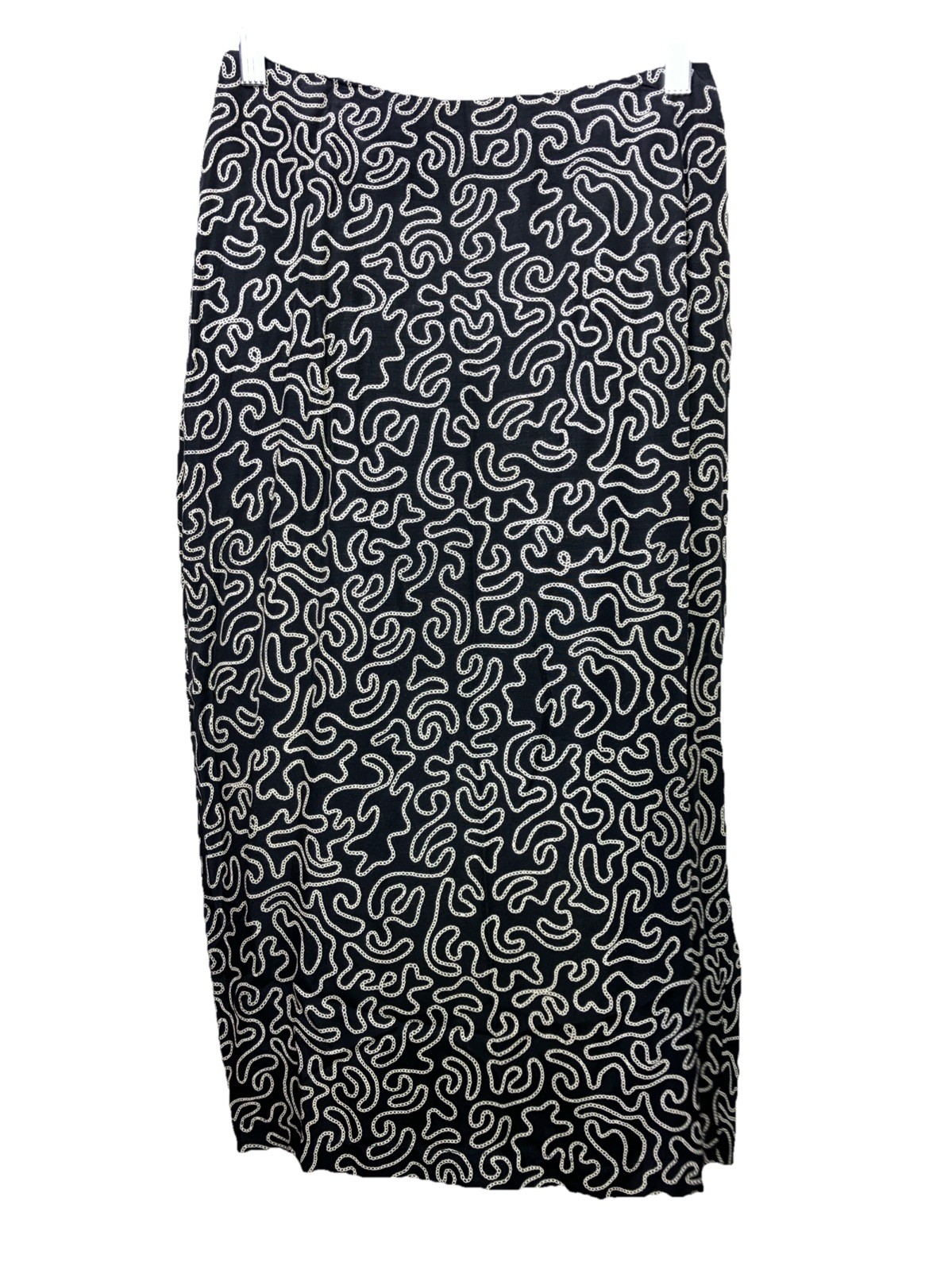 Vintage 80s NWT NOS Norma Kamali Rayon Chain Print Pencil Skirt Summer