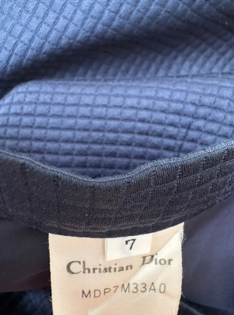 DIOR Vintage Galliano Era Skirt Suit Set 90s Navy Small