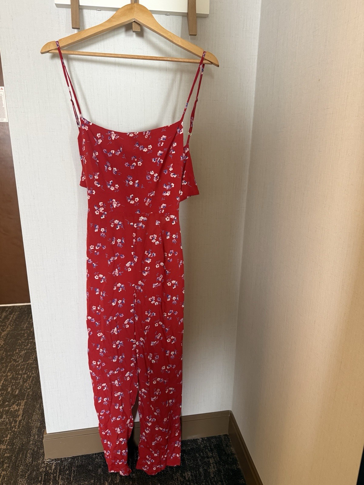 Flynn Skye Jumpsuit with Tie Back in Ciao Red Floral PatternSize S