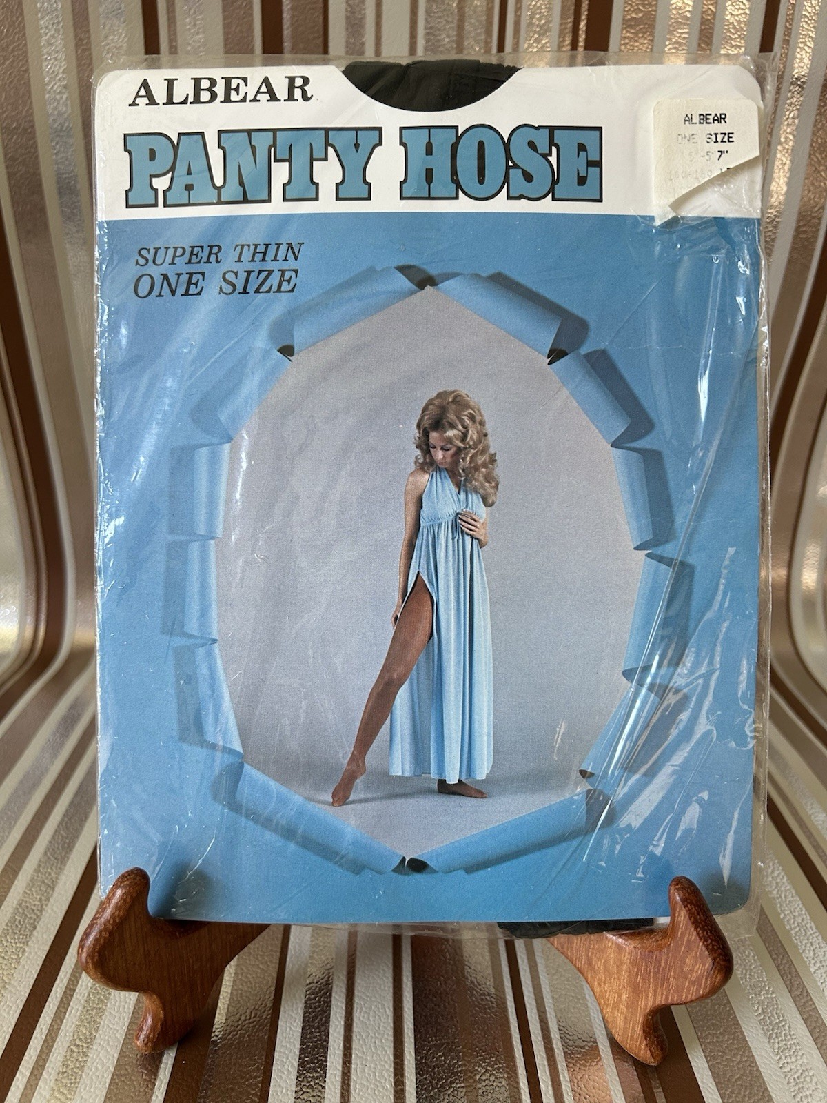 Vintage Albear Panty Hose. Made In The USA. Black. Super Ultra Thin