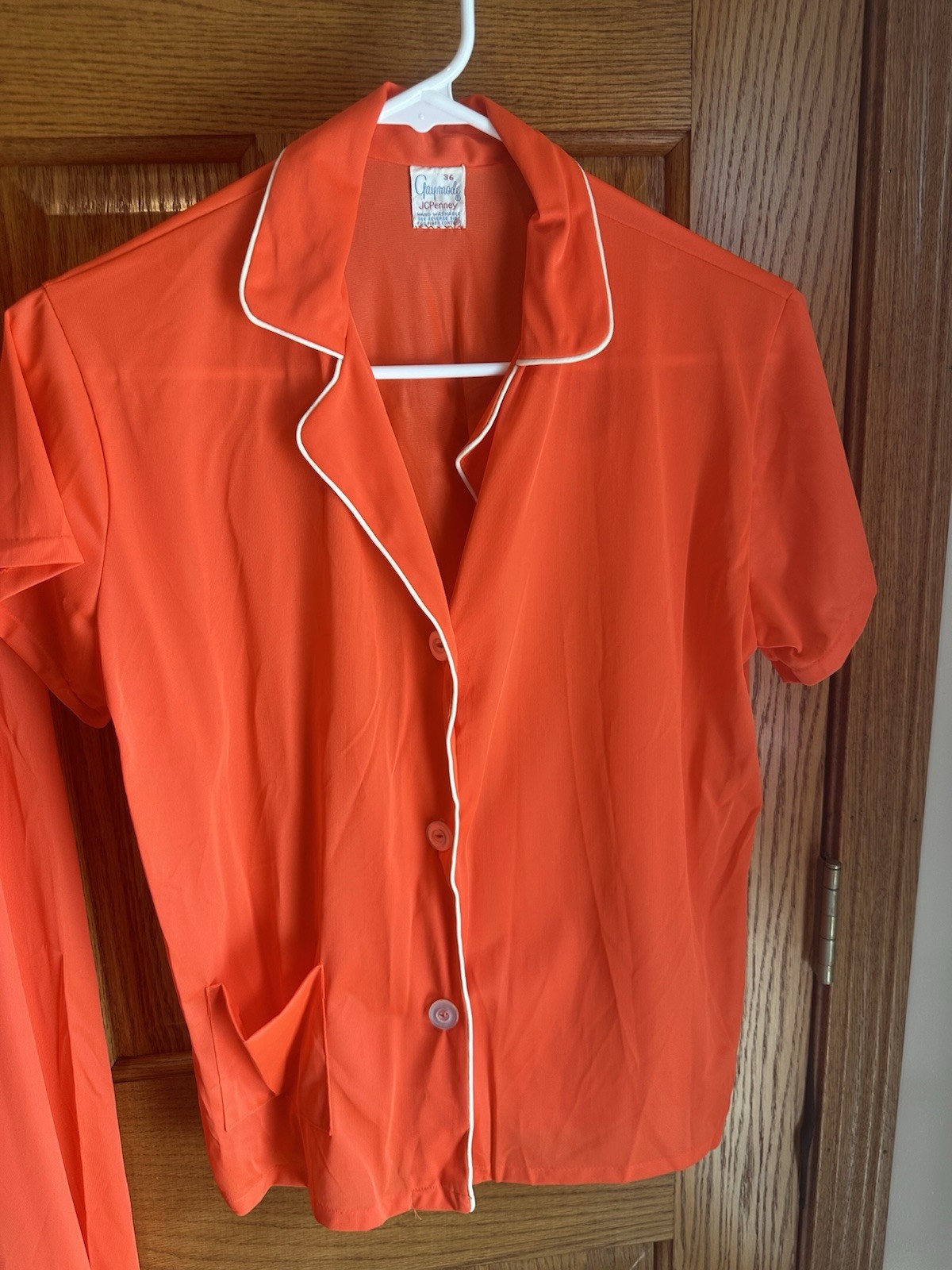 Vintage Pjs Gaymode Orange Pajamas JC Penney Women’s 36 Small 2 Pc Set